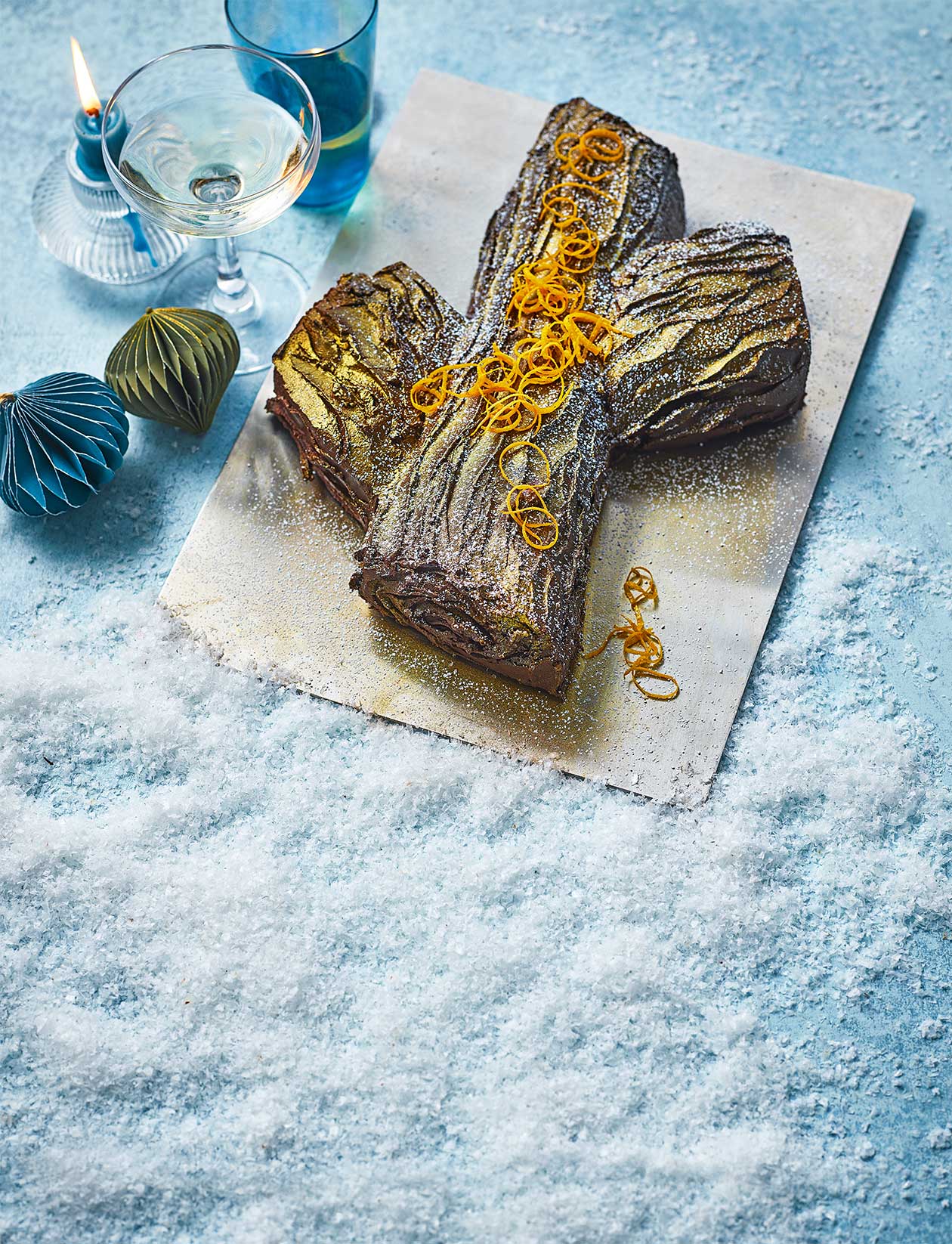 Chocolate orange yule log recipe Sainsbury`s Magazine