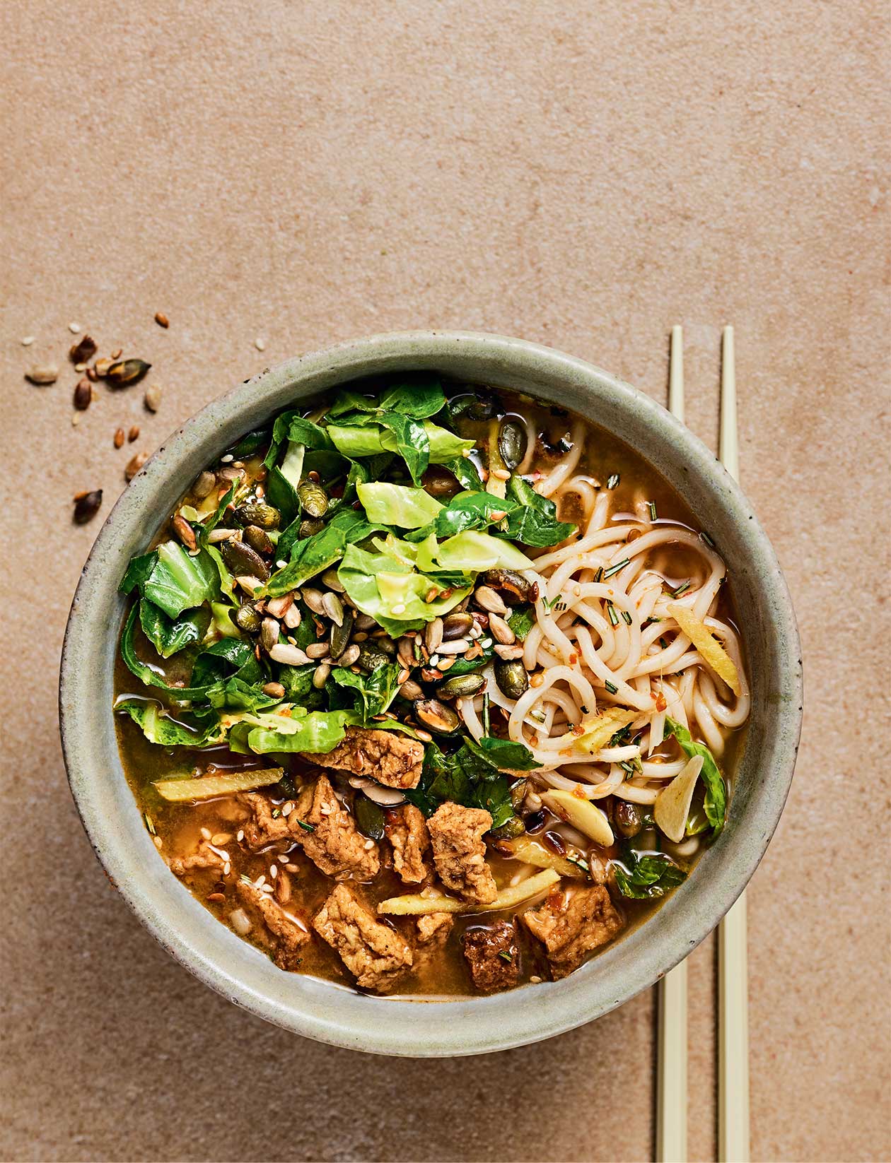 Tofu and greens noodle bowl recipe Sainsbury`s Magazine