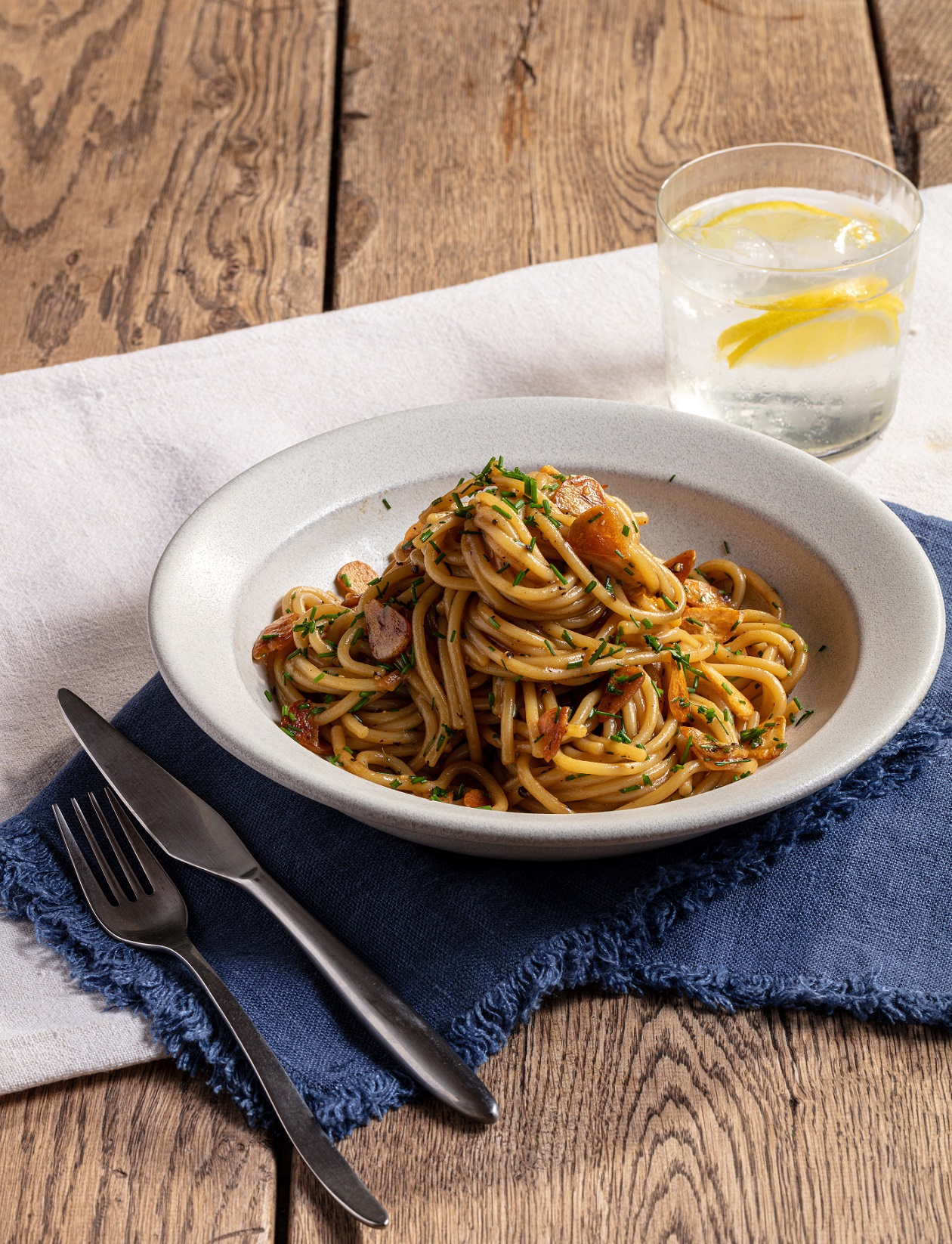 Sponsored: Garlic butter pasta with oyster sauce | Sainsbury`s Magazine