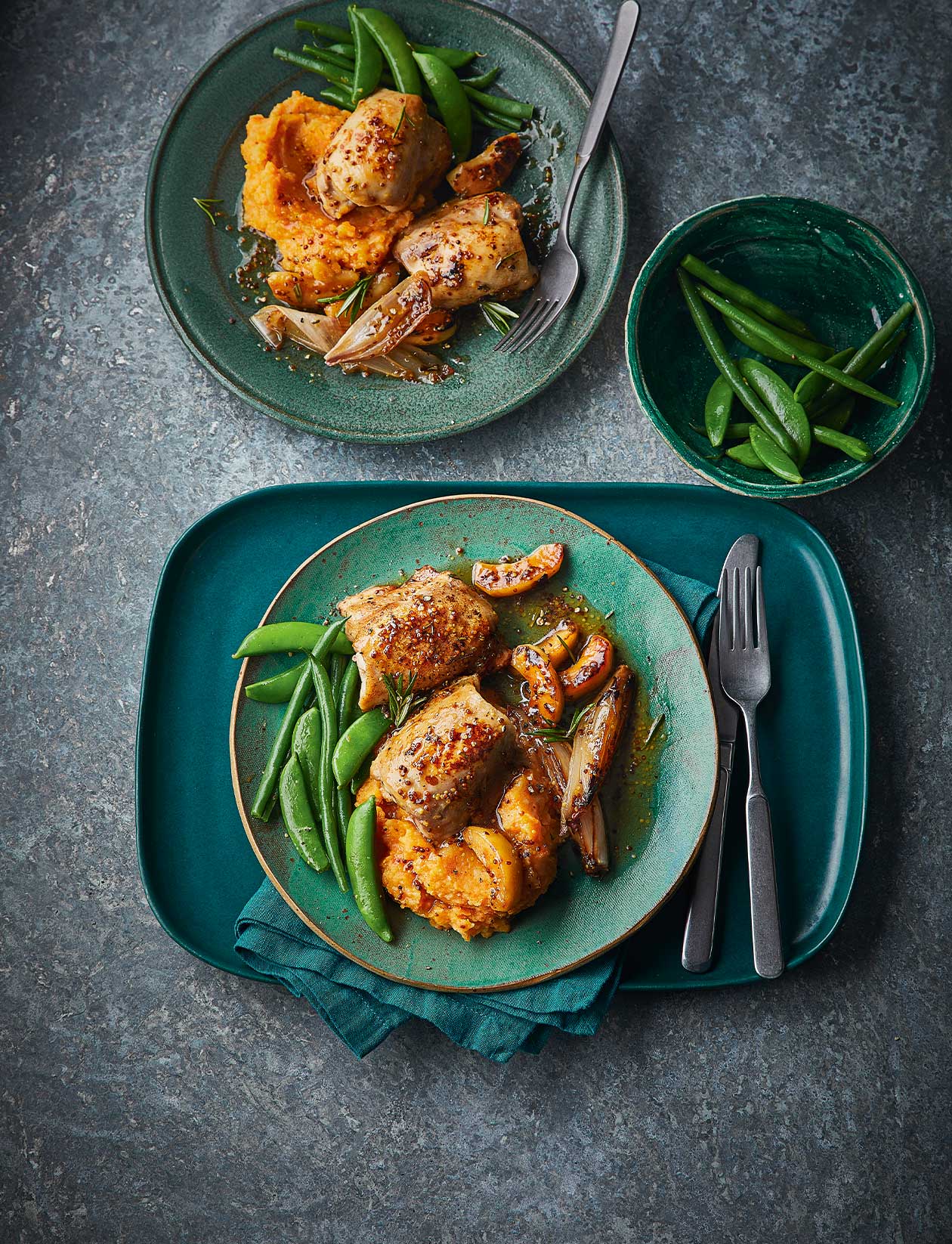 Honey-mustard chicken and apples recipe | Sainsbury`s Magazine