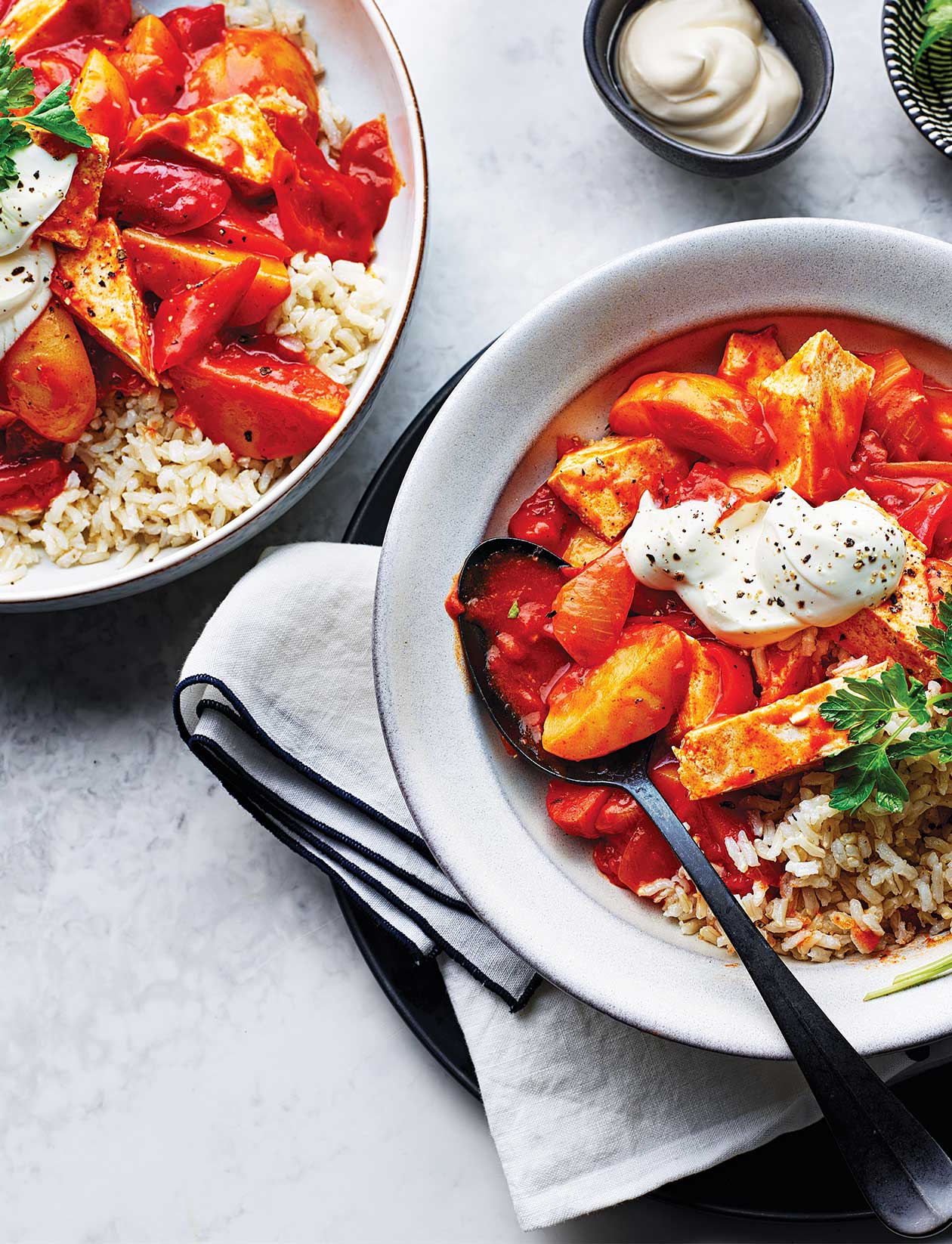 Smoked tofu goulash recipe | Sainsbury`s Magazine