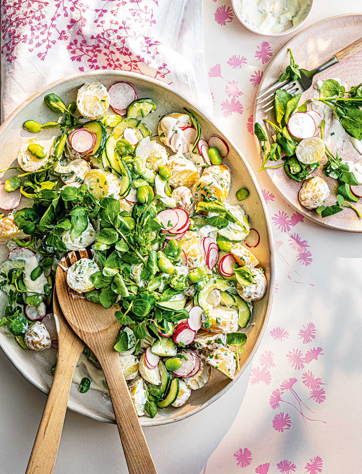 Watercress and potato salad with horseradish dressing recipe