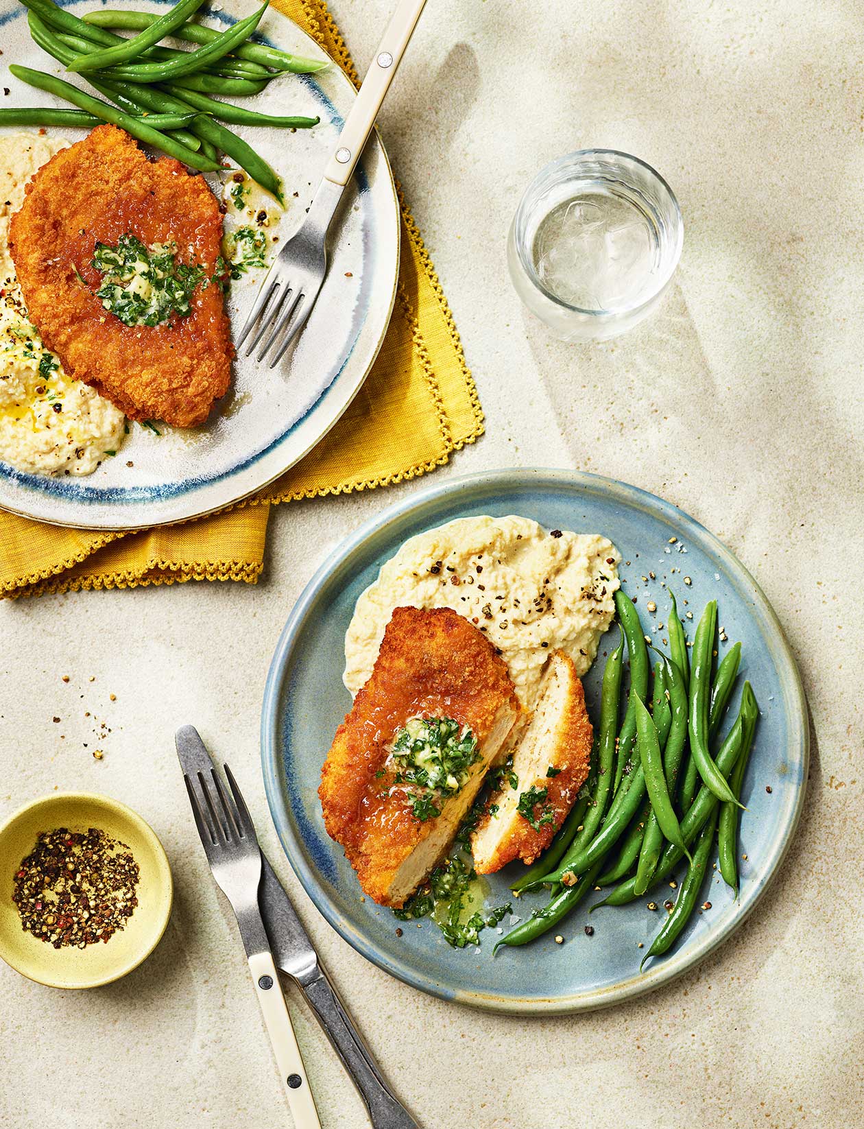 Garlic butter chicken with cheesy cauli mash recipe | Sainsbury`s Magazine
