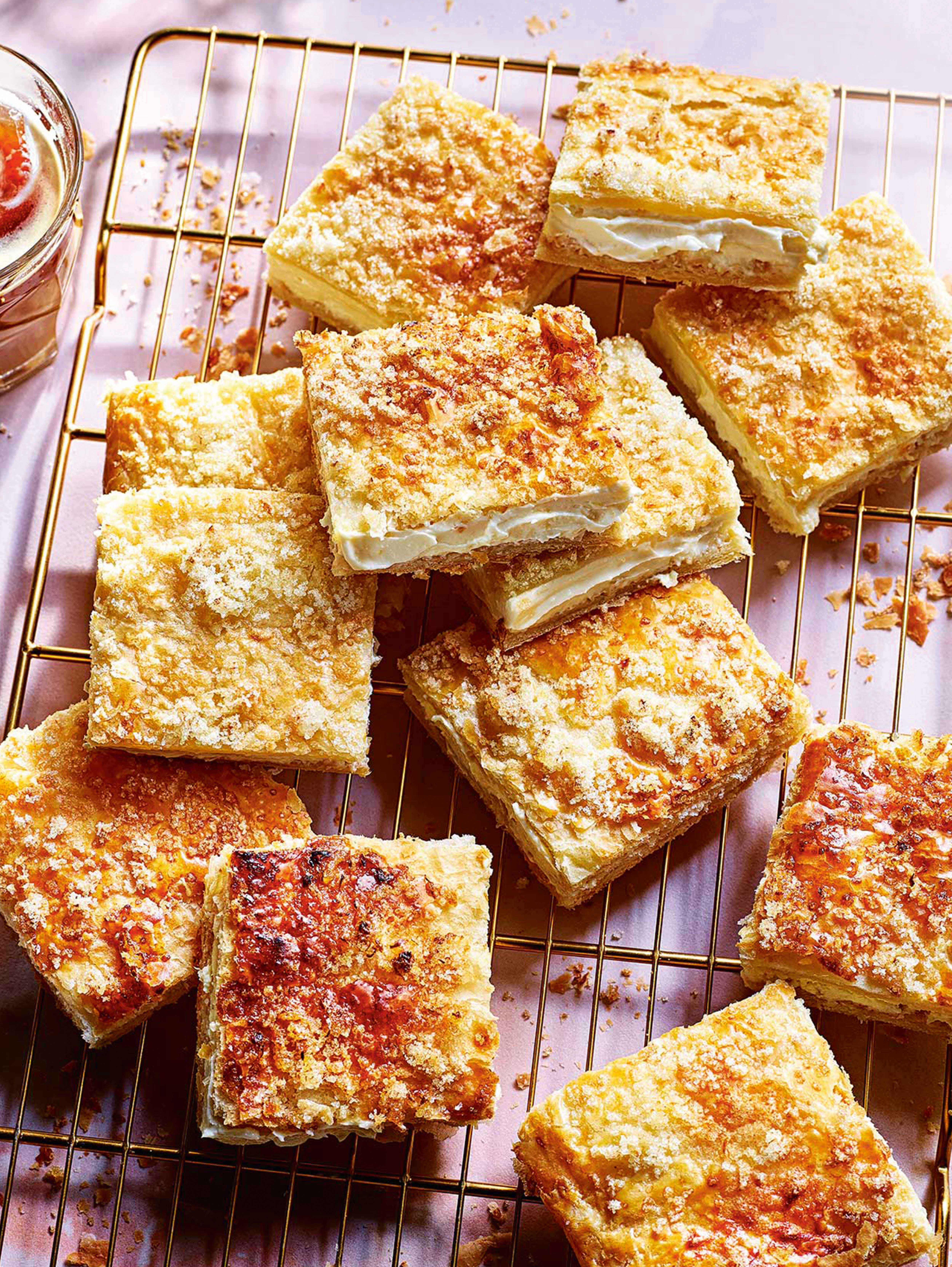 Lemon puff cheesecake slice recipe | Sainsbury`s Magazine
