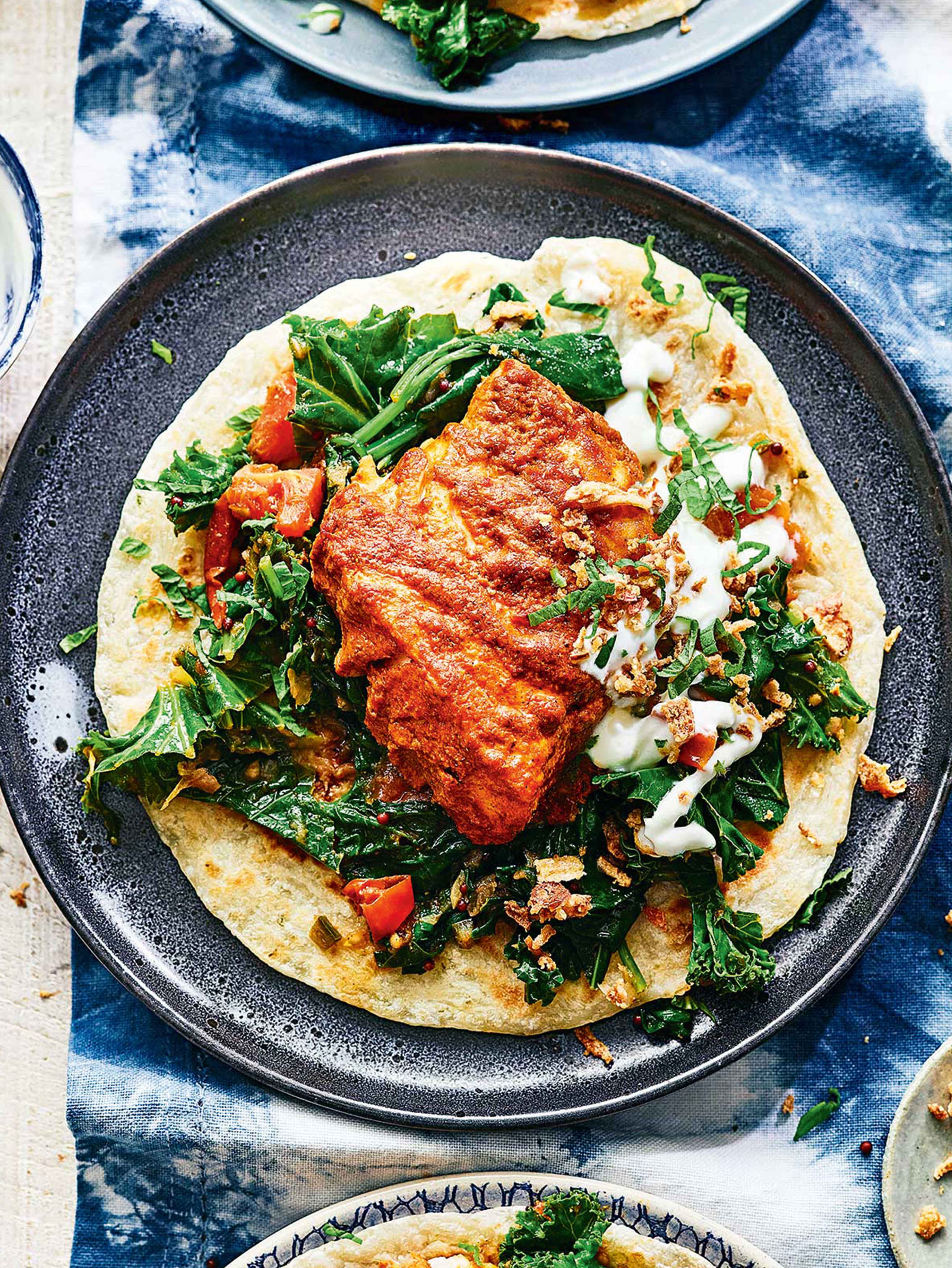 Cod Wrap Cod loin tikka paratha wraps recipe | Sainsbury`s Magazine