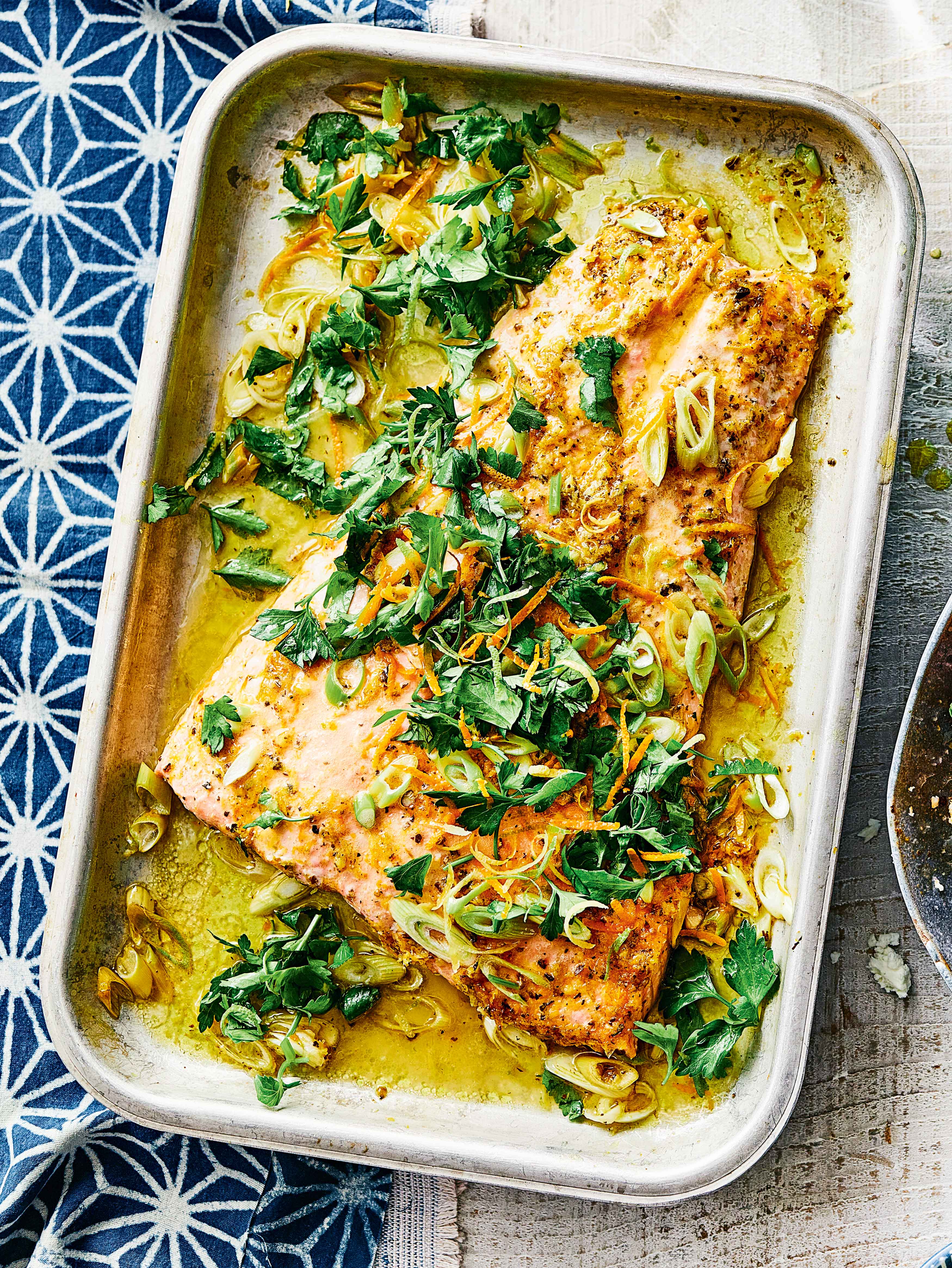 Triple citrus salmon recipe | Sainsbury`s Magazine