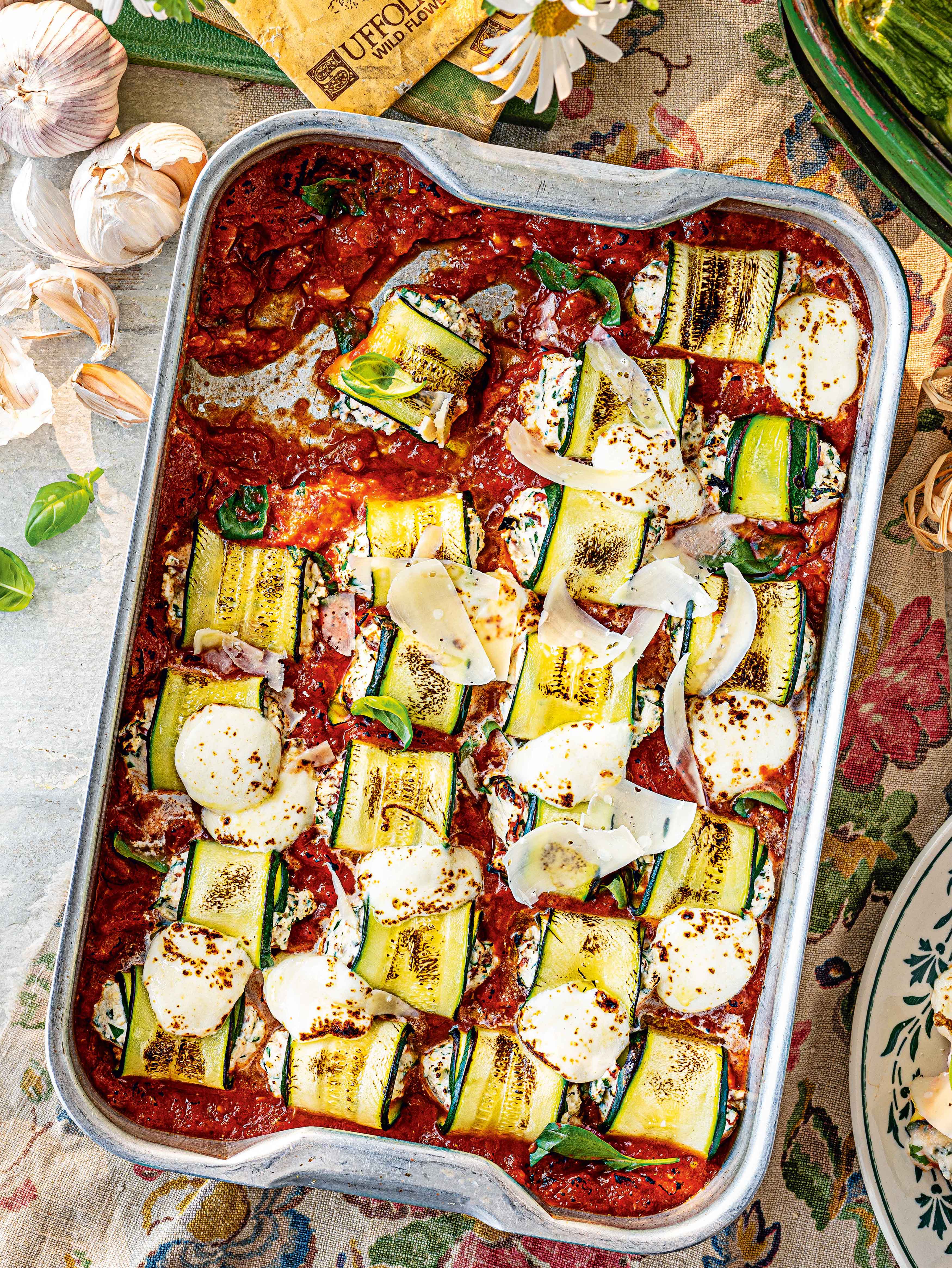Cheesy courgette involtini recipe | Sainsbury`s Magazine
