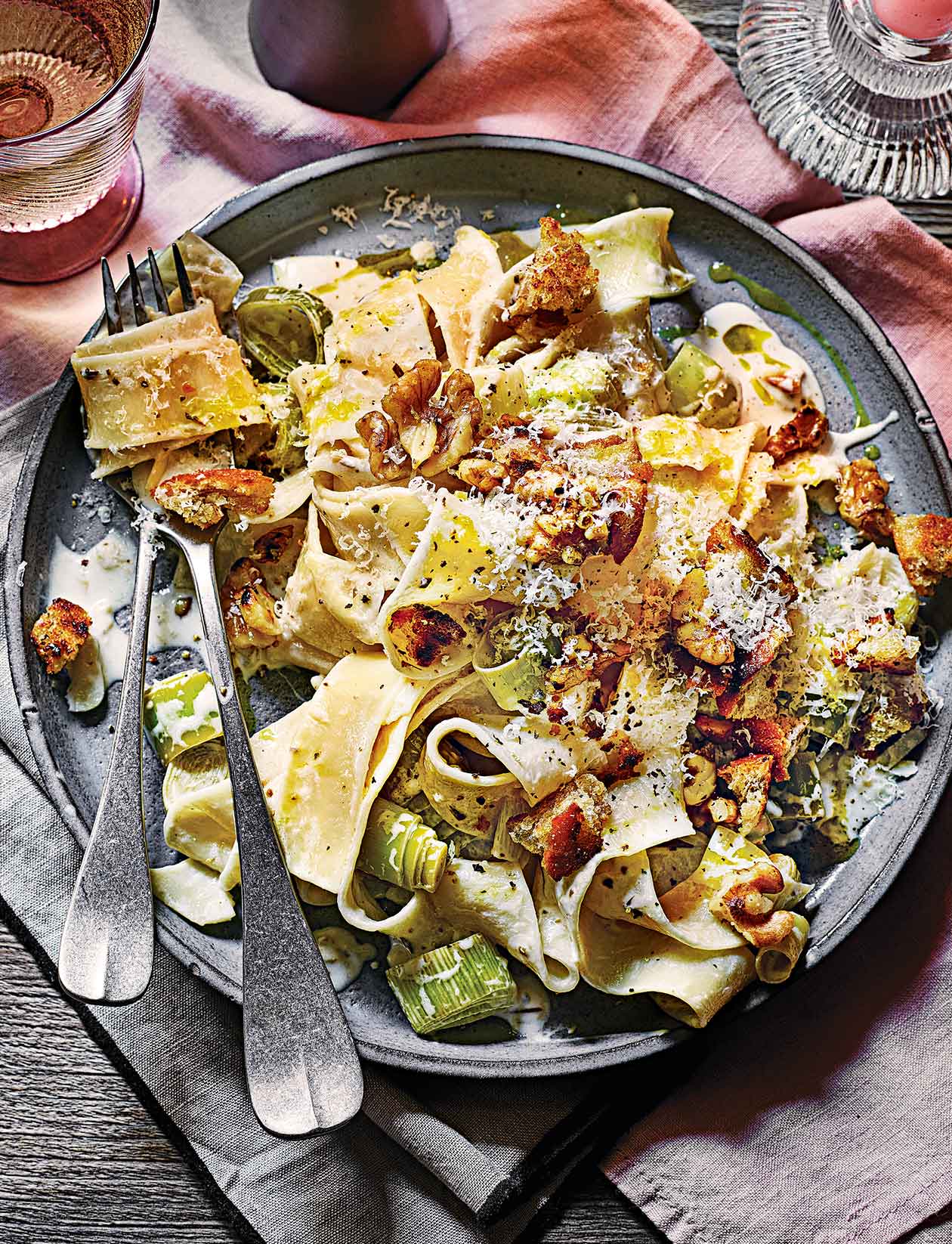 Pappardelle with anchovy and walnut crumb recipe | Sainsbury`s Magazine