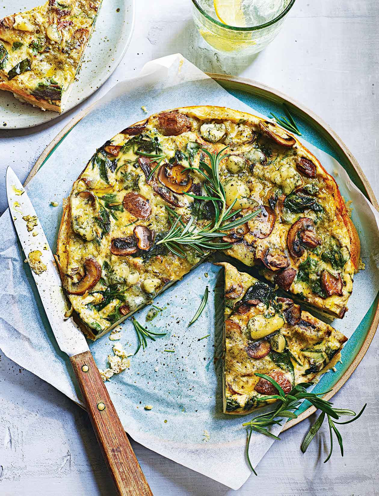 Spinach, mushroom and stilton crustless quiche recipe | Sainsbury`s Magazine