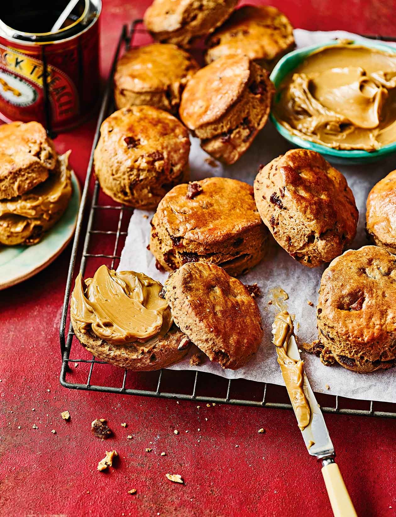 Treacle and fig scones with whipped treacle butter recipe | Sainsbury`s Magazine