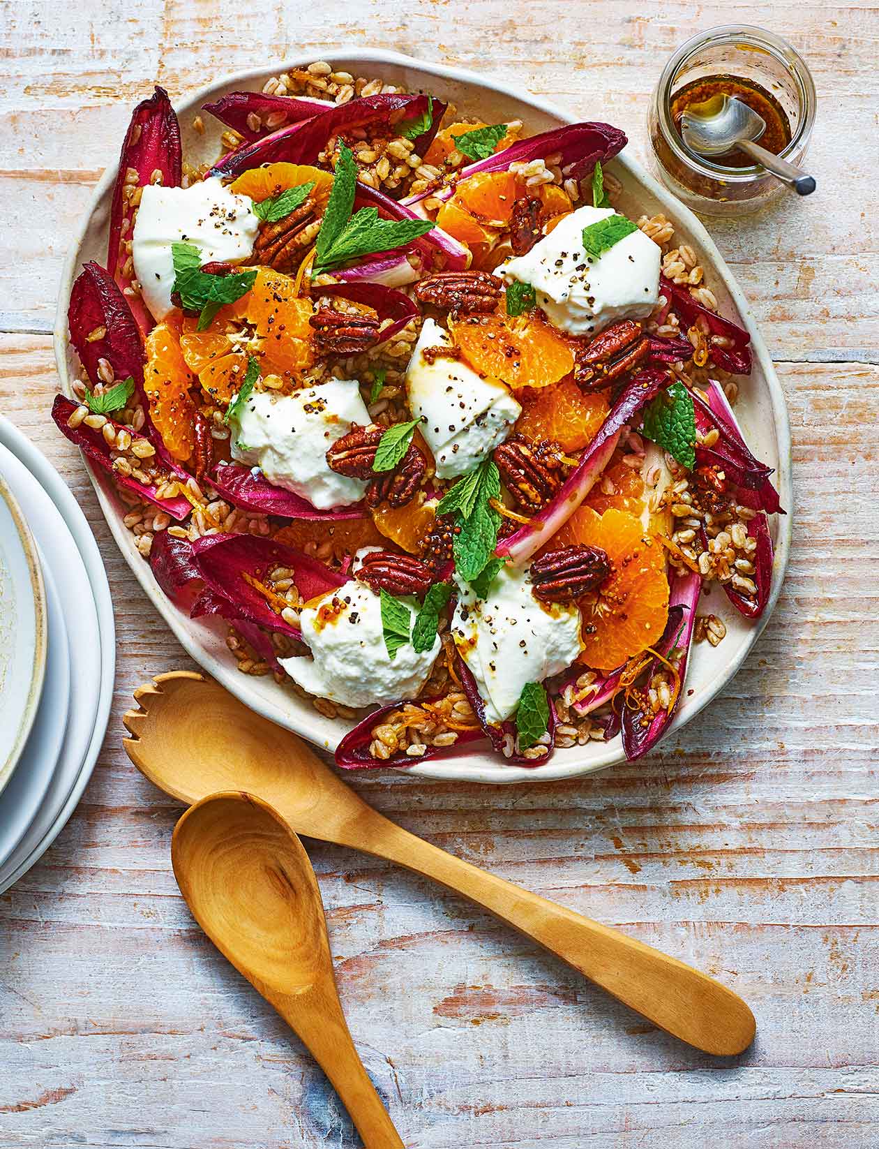 Clementine, pearl barley and burrata salad recipe | Sainsbury`s Magazine