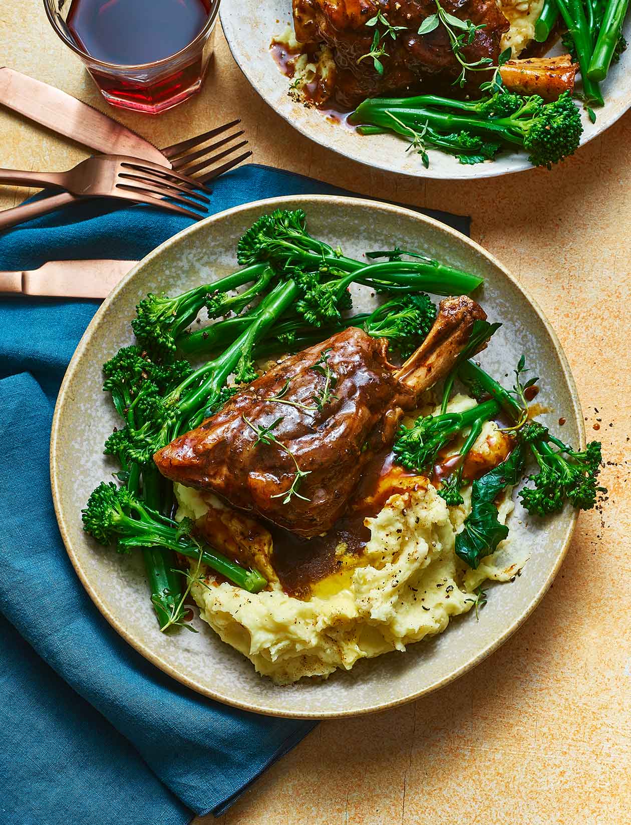 Lamb shanks with a creamy parsnip mash recipe | Sainsbury`s Magazine