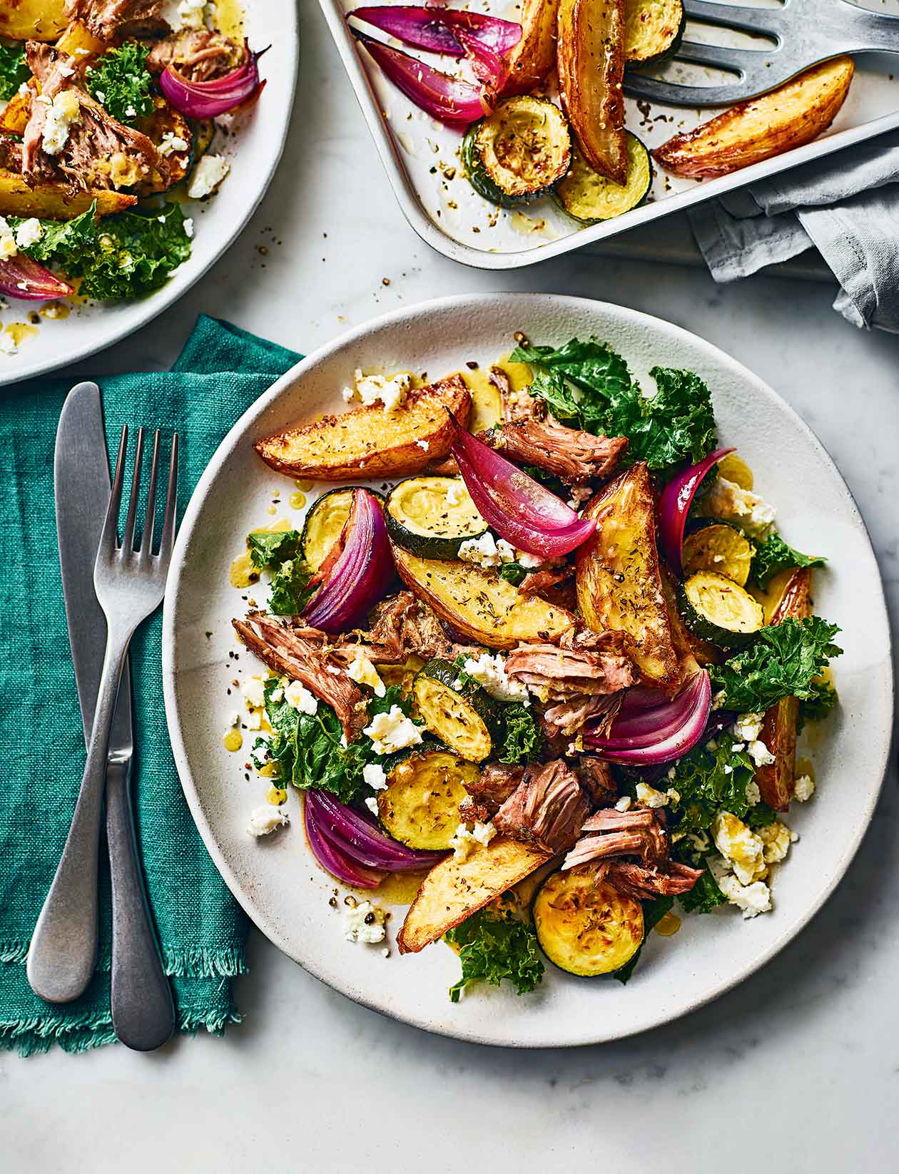 Crispy lamb and potato wedge salad recipe | Sainsbury`s Magazine