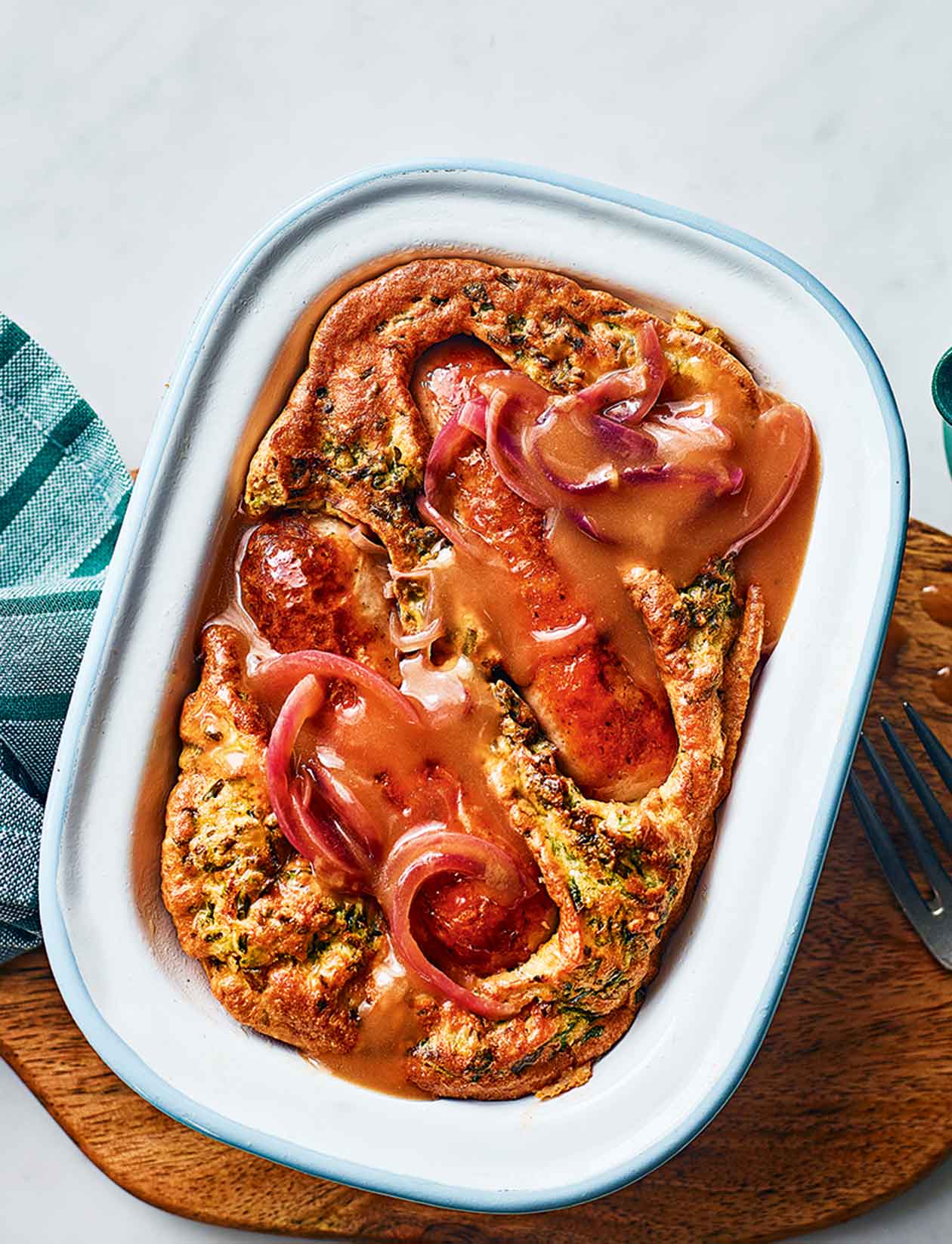 Herby air-fryer toad-in-the-hole recipe | Sainsbury`s Magazine