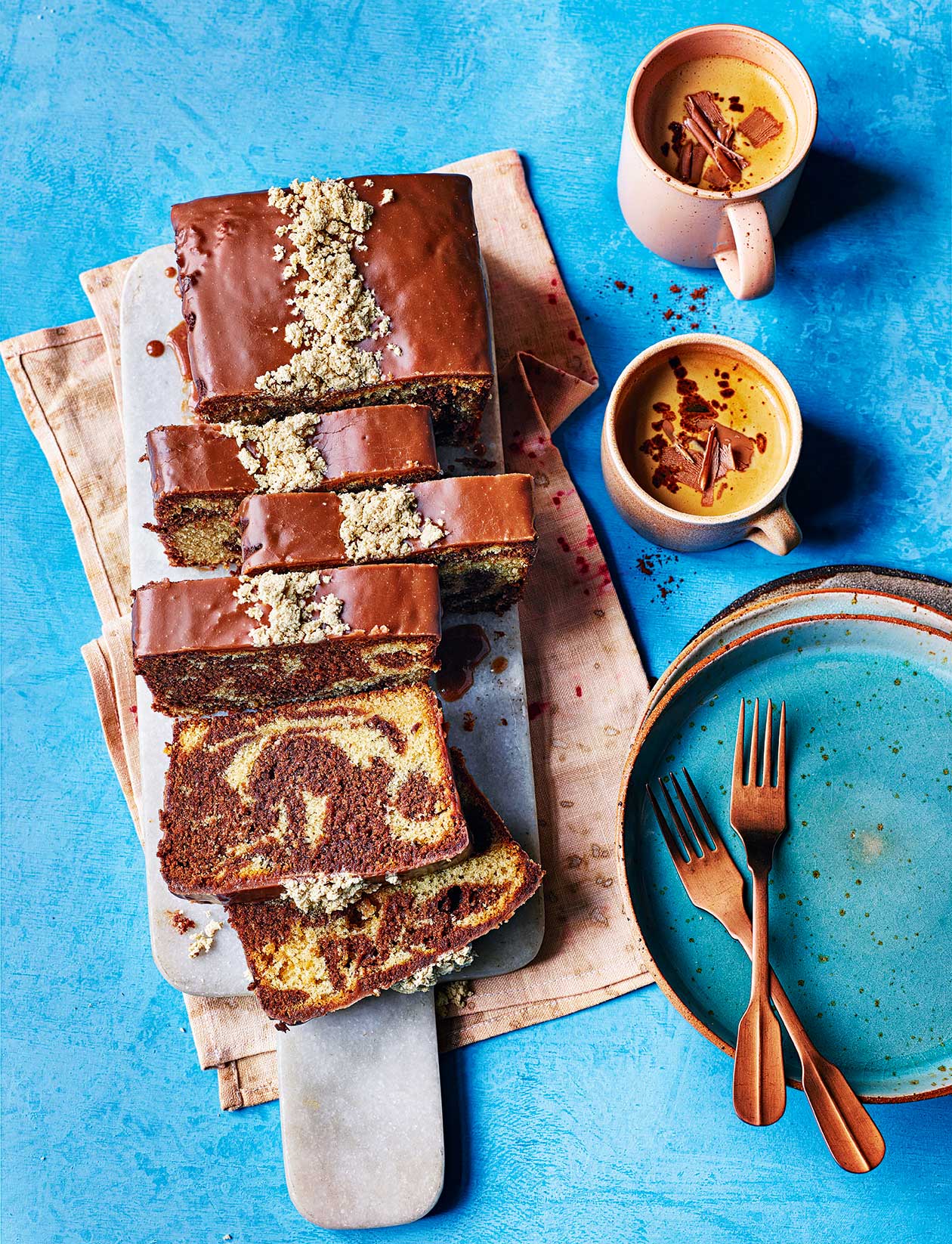 Milk chocolate, tahini and halva loaf cake recipe | Sainsbury`s Magazine