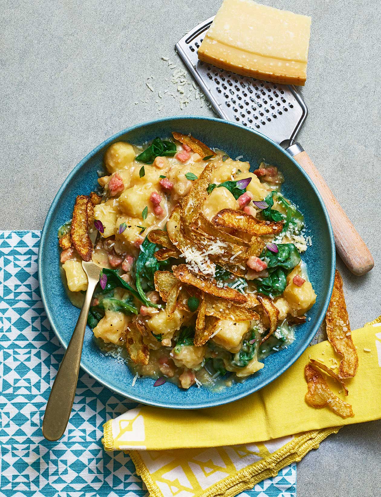 Bacon and spinach 'pottoto' recipe | Sainsbury`s Magazine