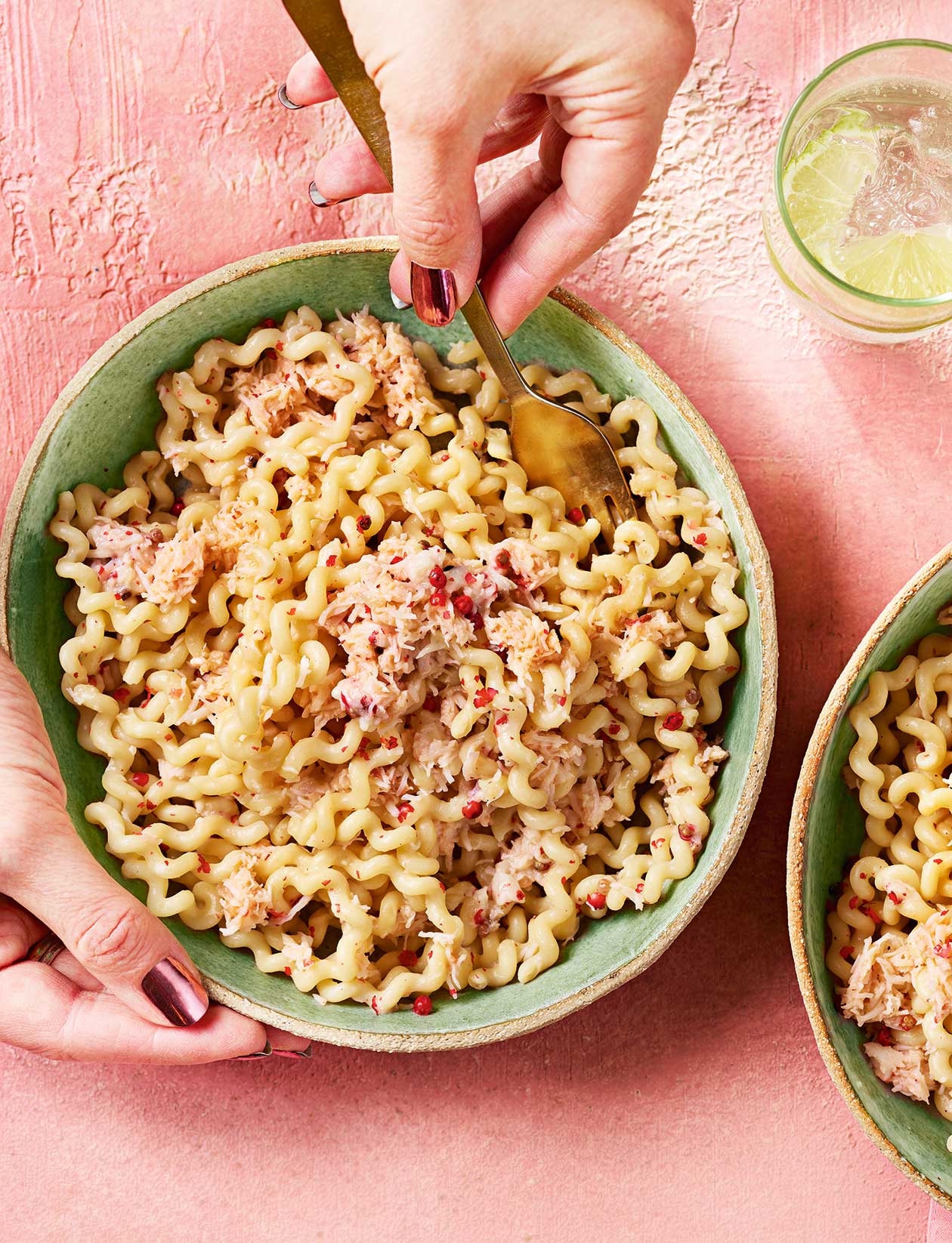 Pink peppercorn pasta with crab recipe | Sainsbury`s Magazine