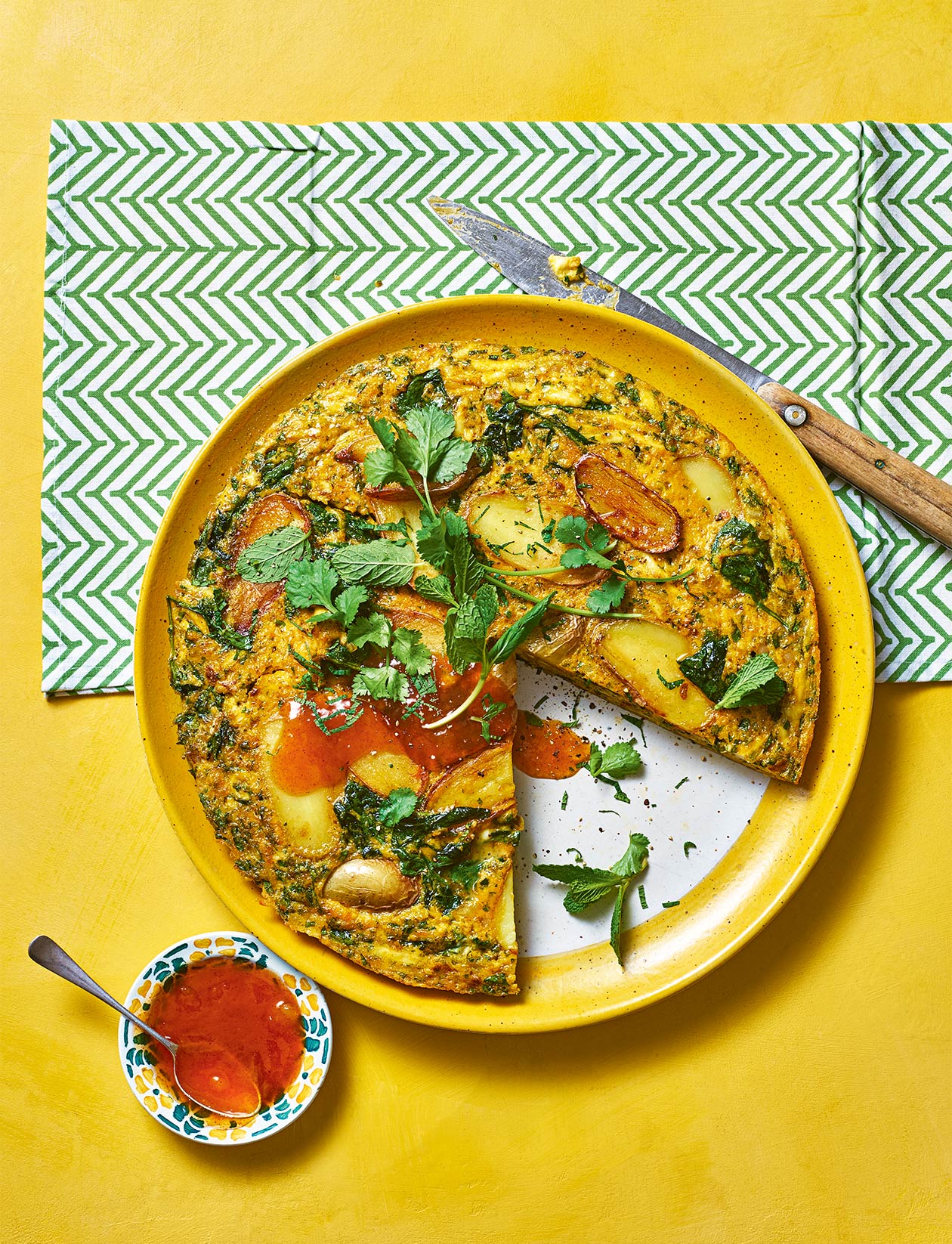 Curried Jersey Royal and paneer frittata recipe | Sainsbury`s Magazine