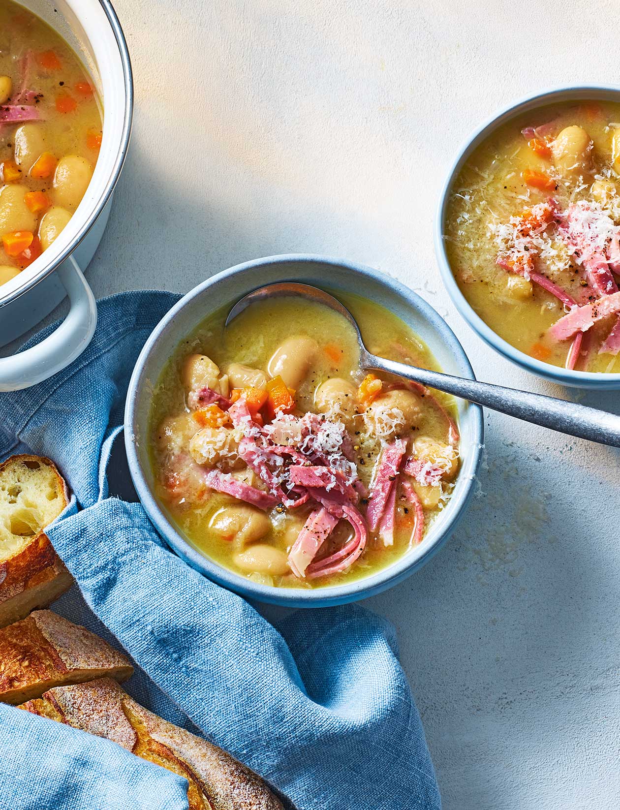 Ham, bean and parmesan soup recipe | Sainsbury`s Magazine