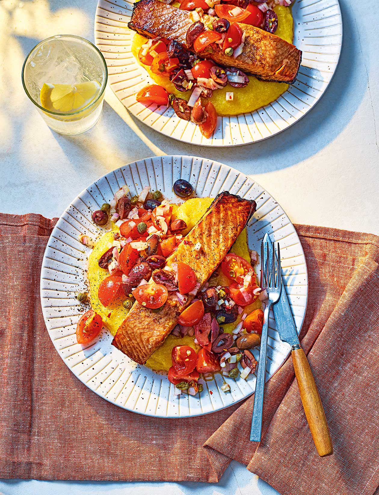 Baked salmon with puttanesca salsa recipe | Sainsbury`s Magazine