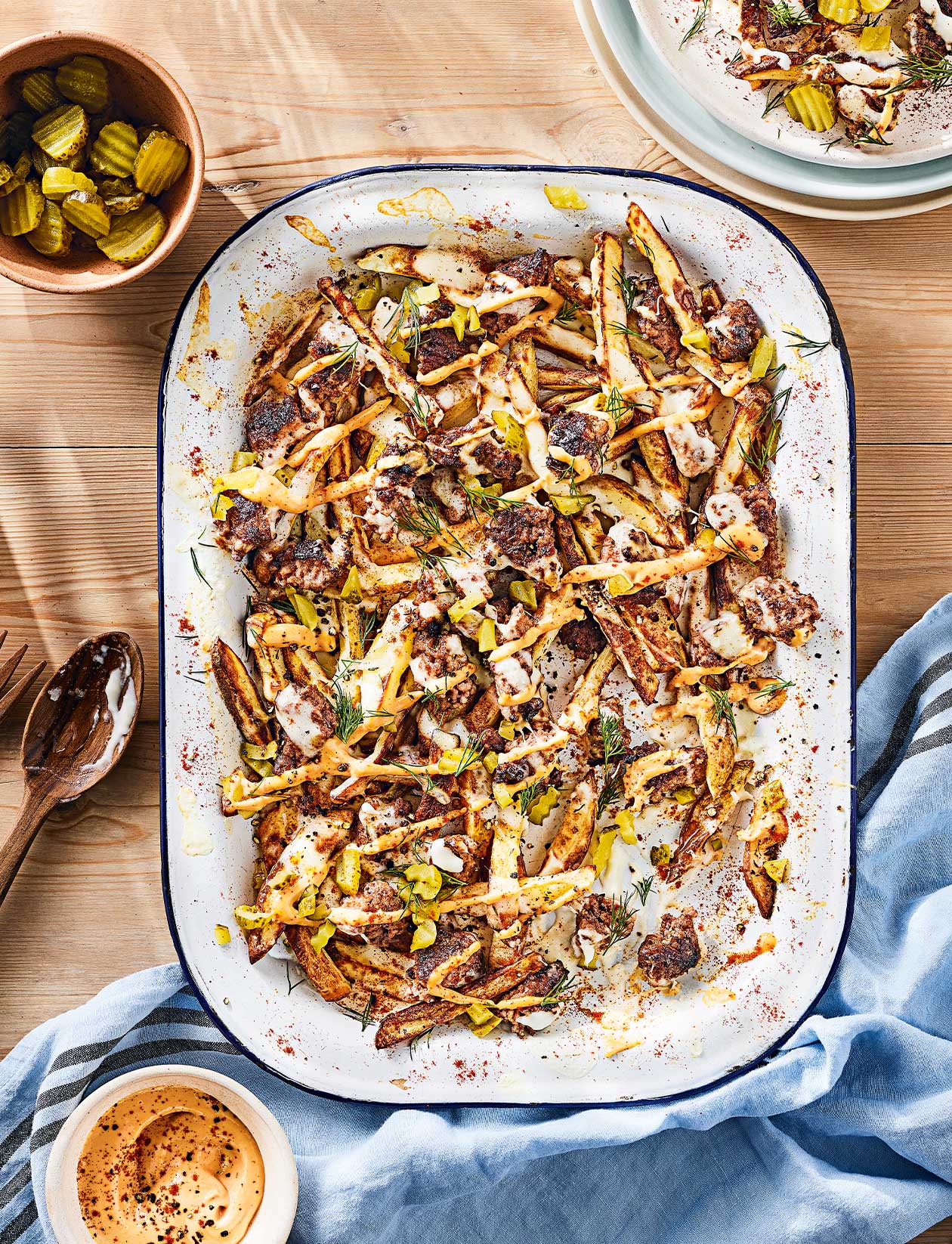Cheeseburger loaded fries recipe | Sainsbury`s Magazine