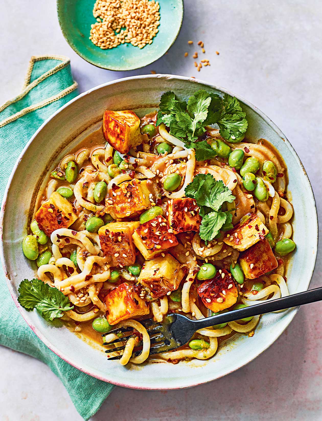 Hot honey halloumi noodles recipe | Sainsbury`s Magazine