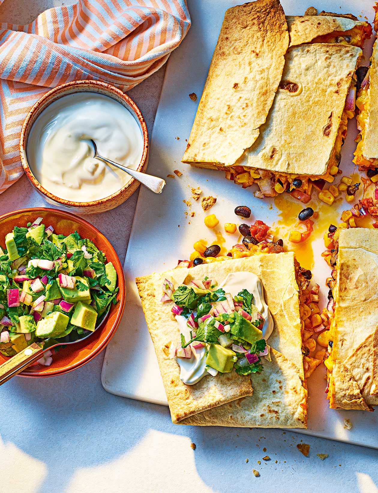 Sheet-pan quesadillas recipe | Sainsbury`s Magazine