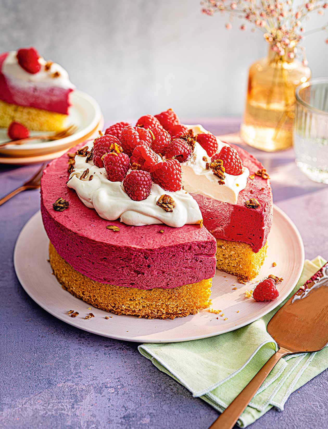 Cranachan mousse cake recipe | Sainsbury`s Magazine