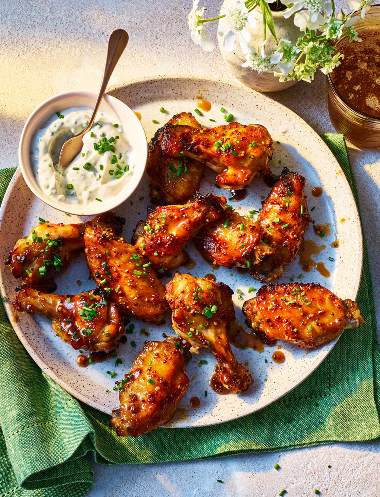 Maple mustard wings recipe | Sainsbury`s Magazine