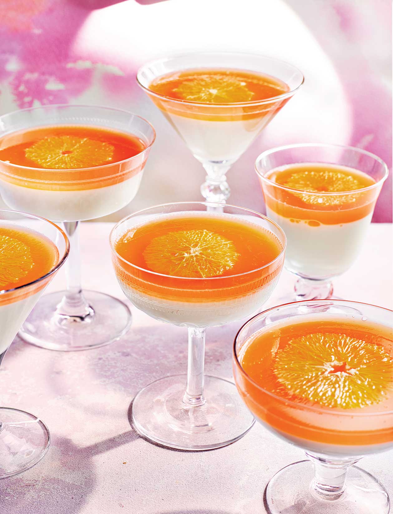 White chocolate panna cotta with Aperol spritz jelly recipe | Sainsbury`s Magazine