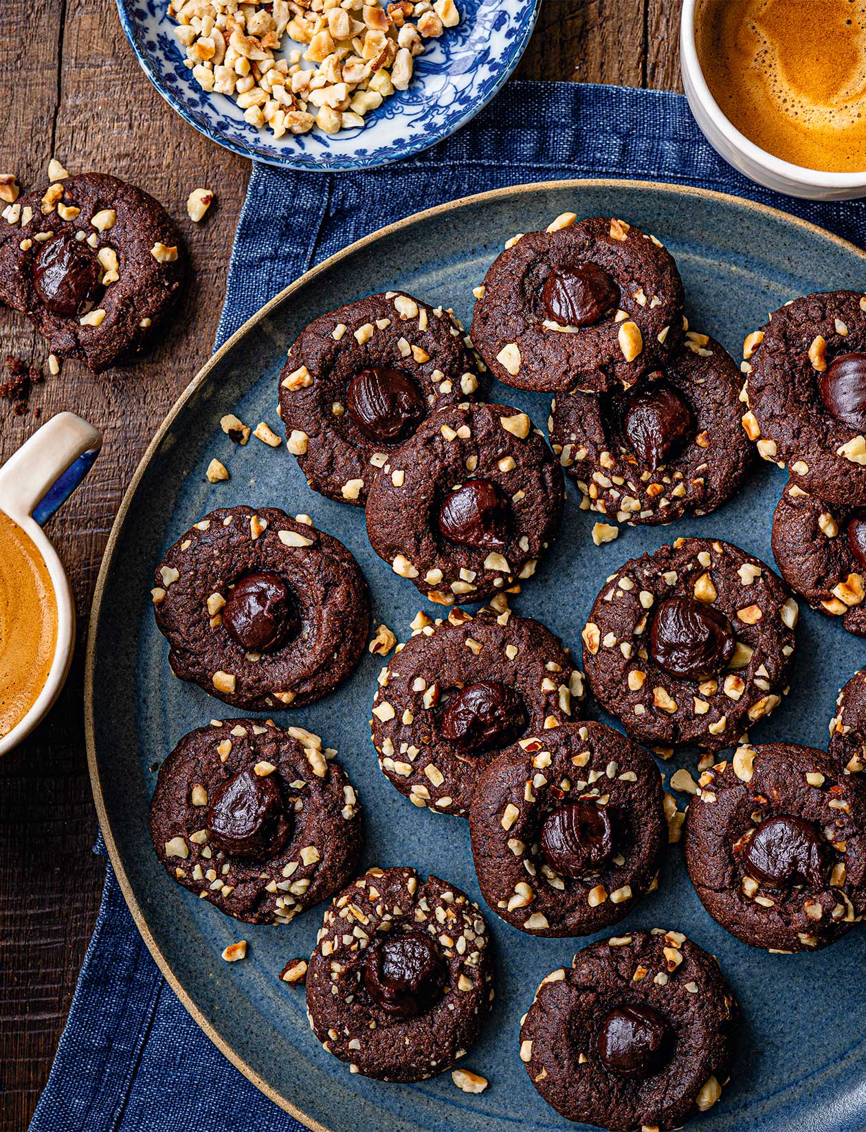 Mocha hazelnut thumbprint cookies recipe | Sainsbury`s Magazine