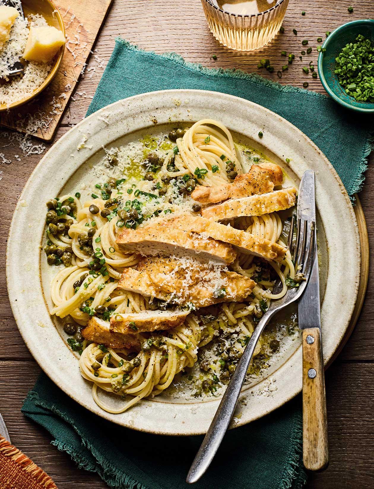 Chicken piccata pasta recipe | Sainsbury`s Magazine