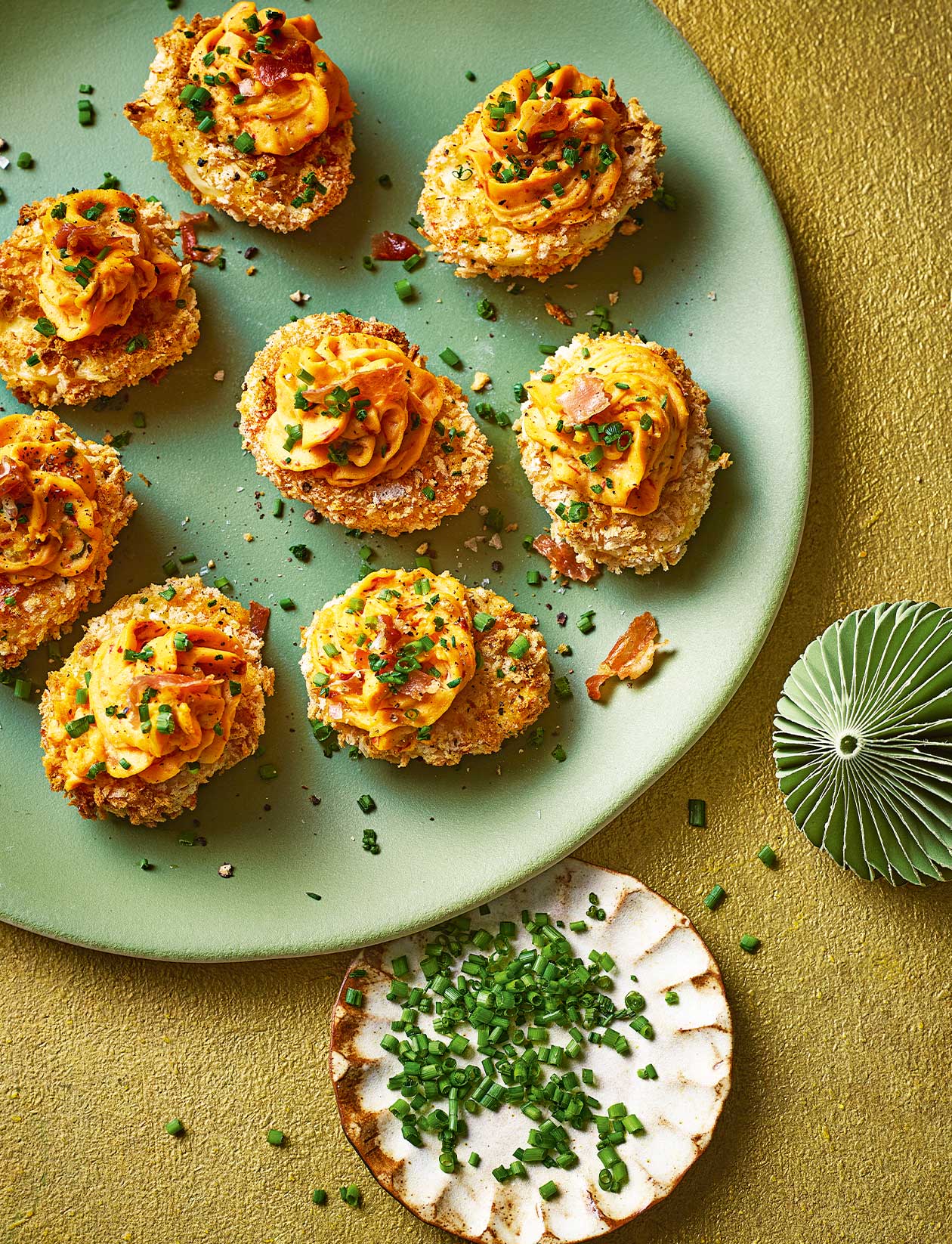 'Nduja 'fried' devilled eggs recipe | Sainsbury`s Magazine