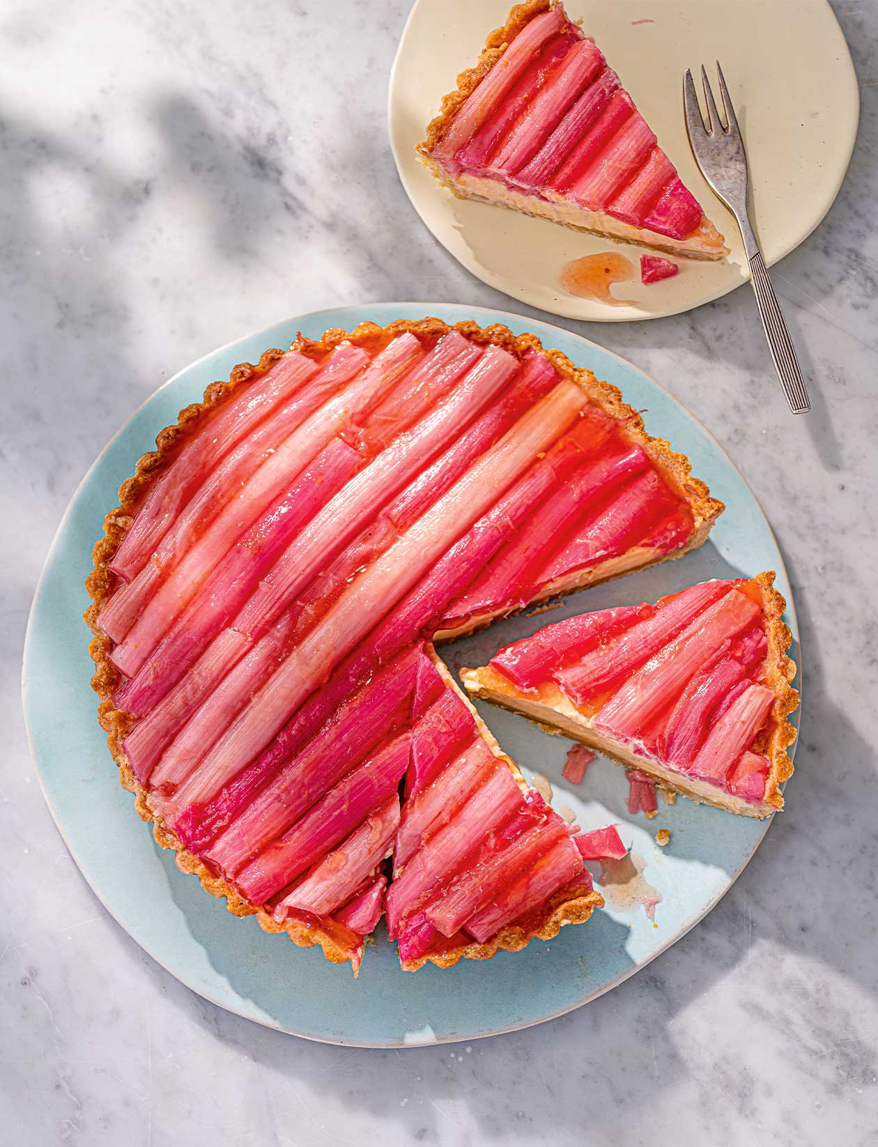 Rhubarb and custard tart | Sainsbury`s Magazine