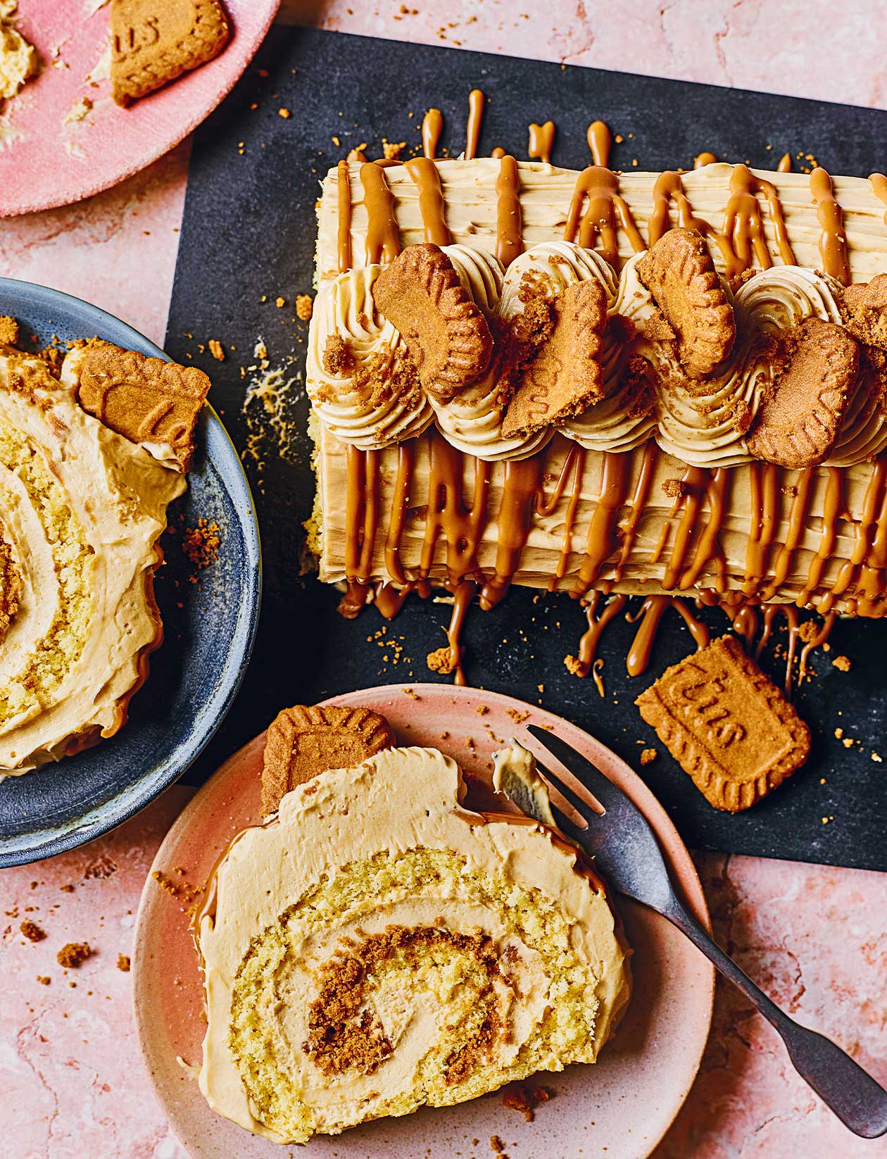 Biscoff roulade recipe | Sainsbury`s Magazine