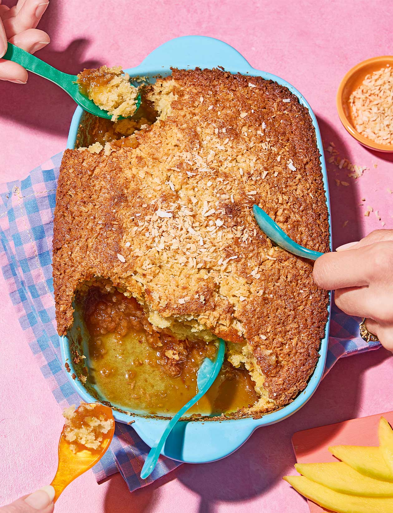 Coconut and caramel self-saucing pudding recipe | Sainsbury's Magazine