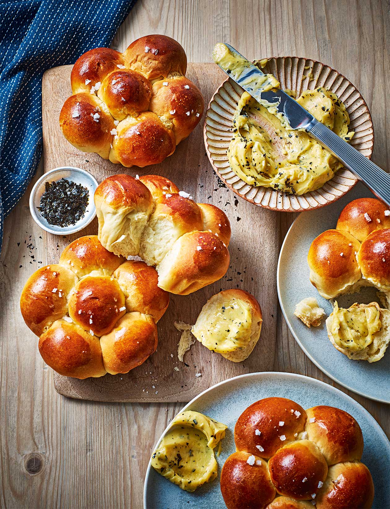 Japanese-style milk buns and seaweed butter recipe | Sainsbury's Magazine