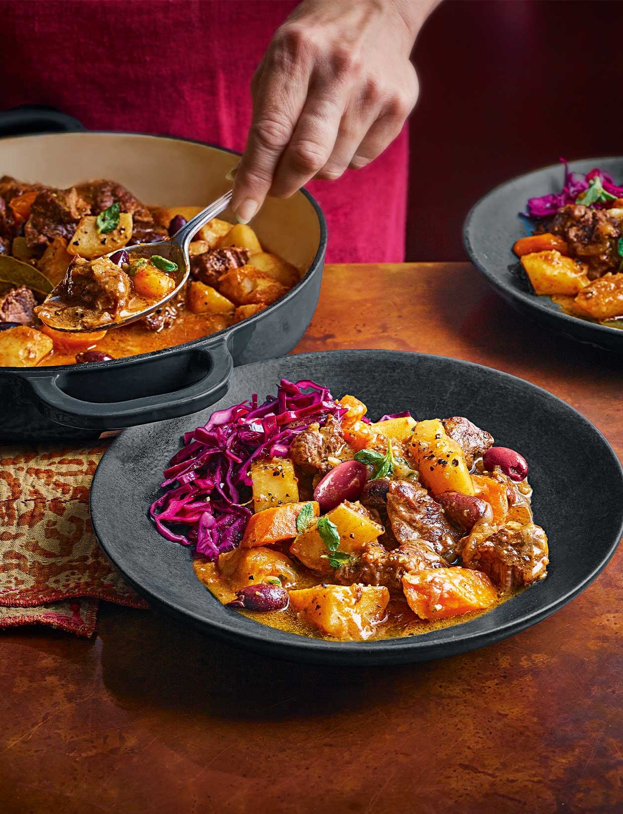 Lamb scouse with olives and red wine recipe | Sainsbury's Magazine
