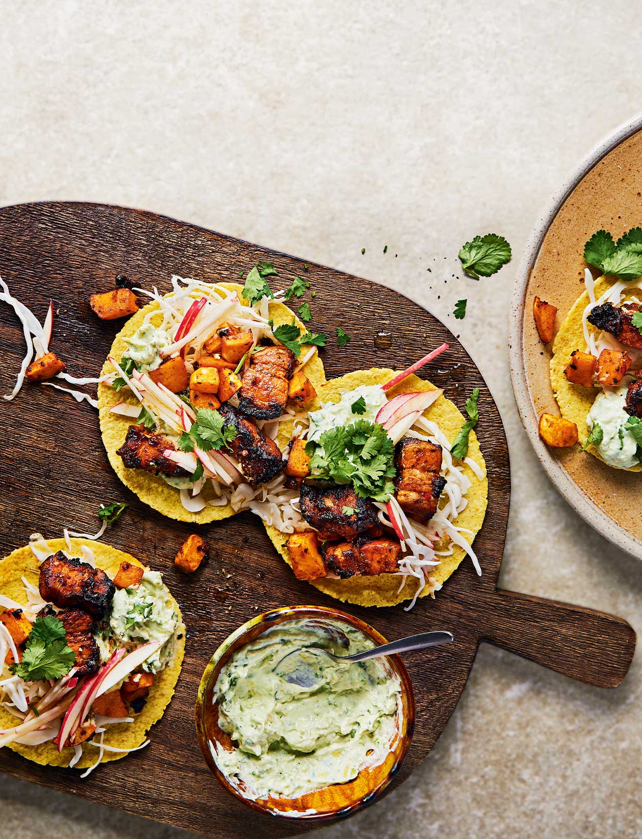 Chipotle pork belly and apple tacos recipe | Sainsbury's Magazine