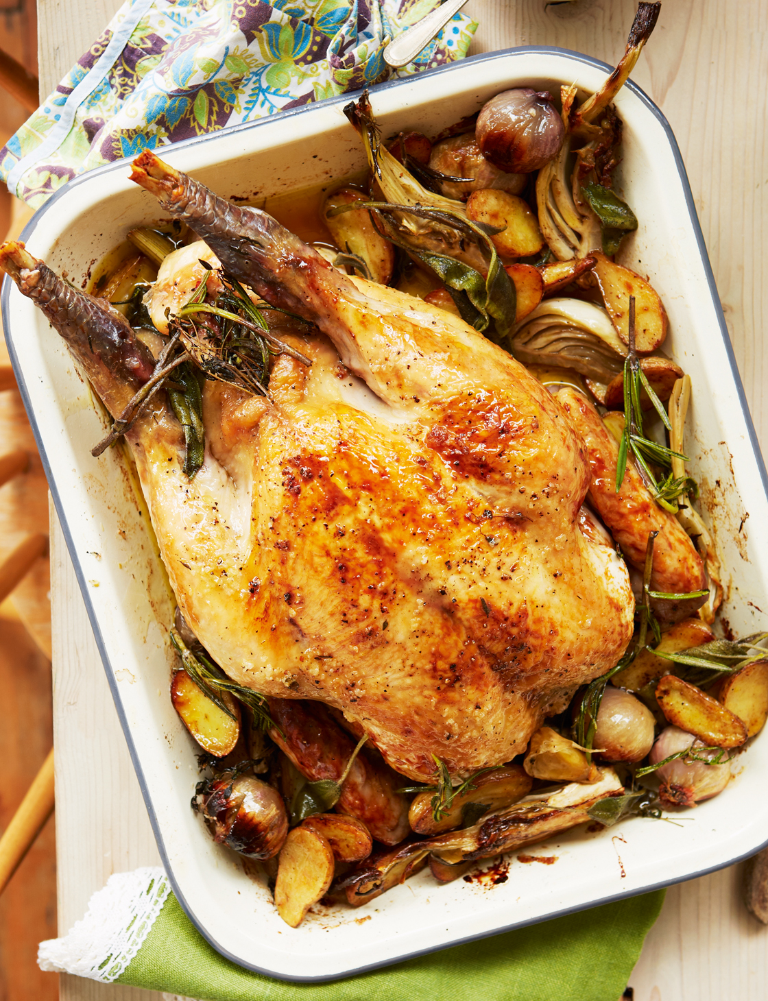 All-in-one roast chicken with aioli | Sainsbury`s Magazine