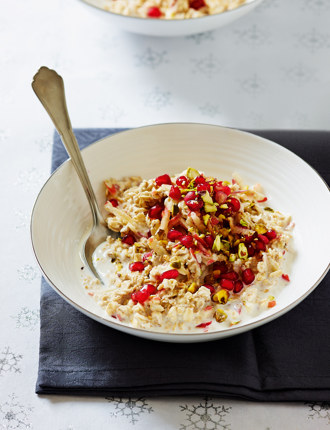 Pomegranate and pistachio Bircher-style muesli | Sainsbury`s Magazine
