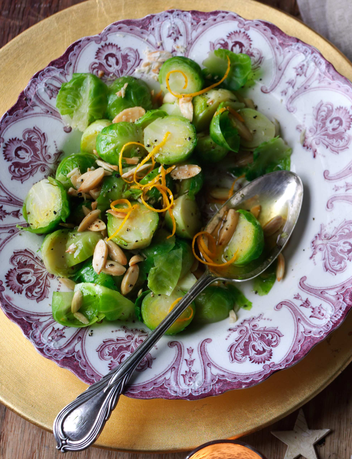 Brussels sprouts with orange and almonds | Sainsbury`s Magazine