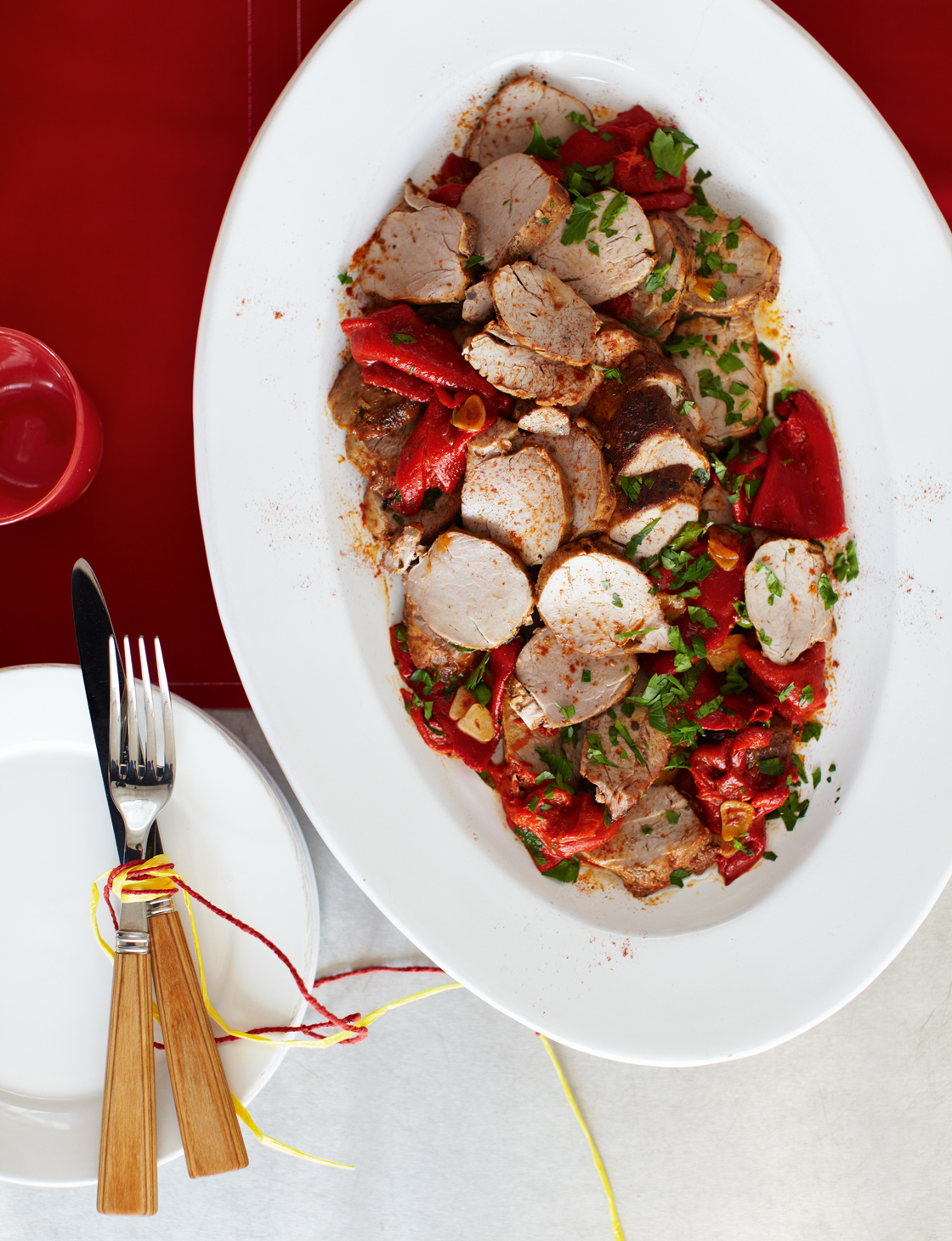 Pork fillet with smoked paprika and piquillo peppers Sainsbury`s Magazine