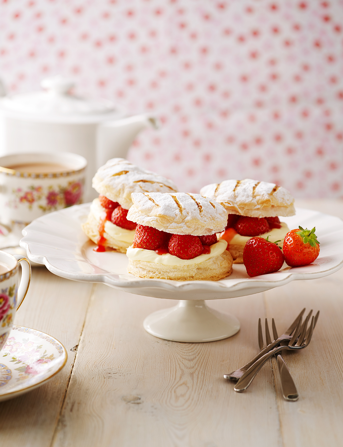 Strawberry and cream mille-feuilles | Sainsbury`s Magazine