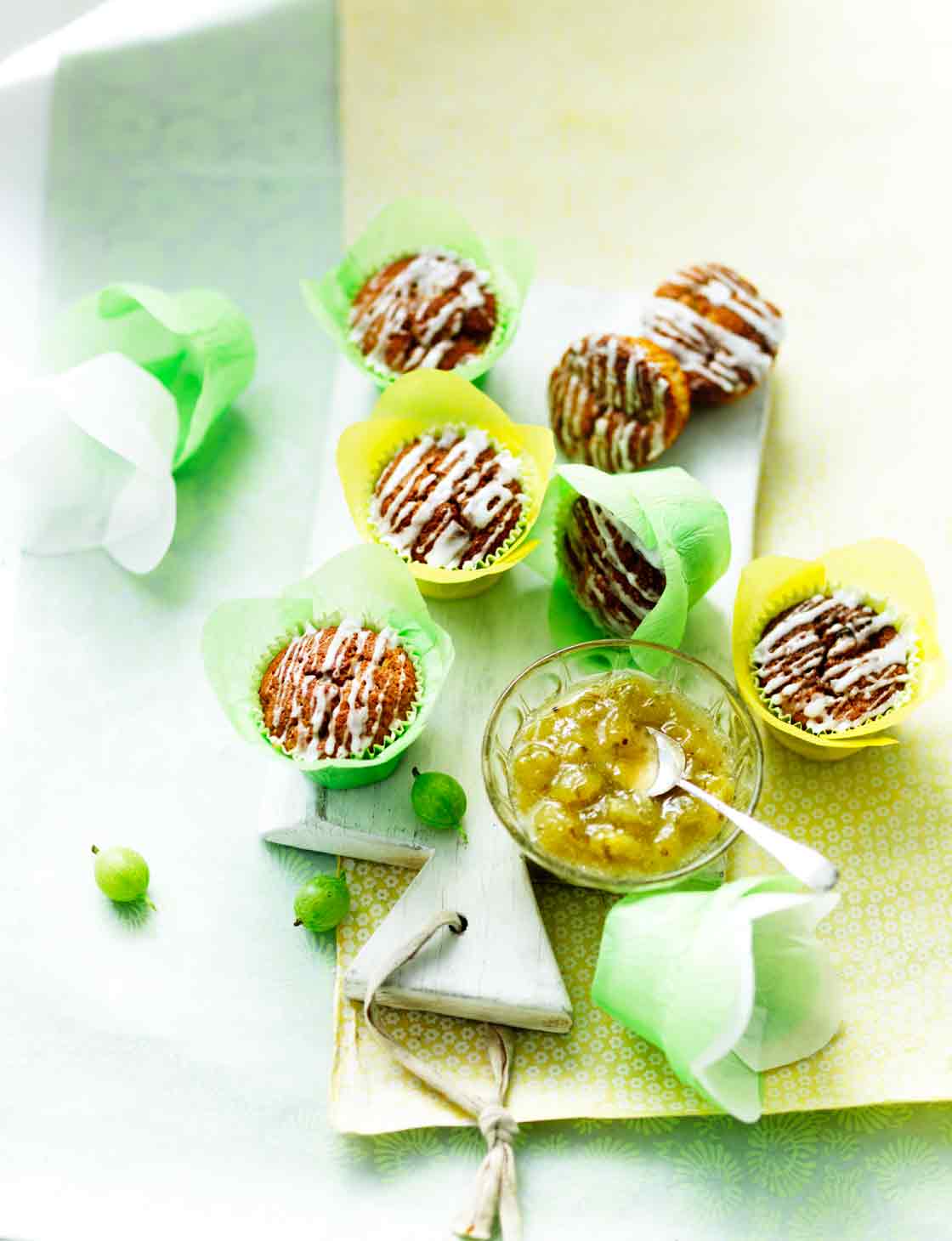 Gooseberry, apple and brown butter muffins | Sainsbury`s Magazine