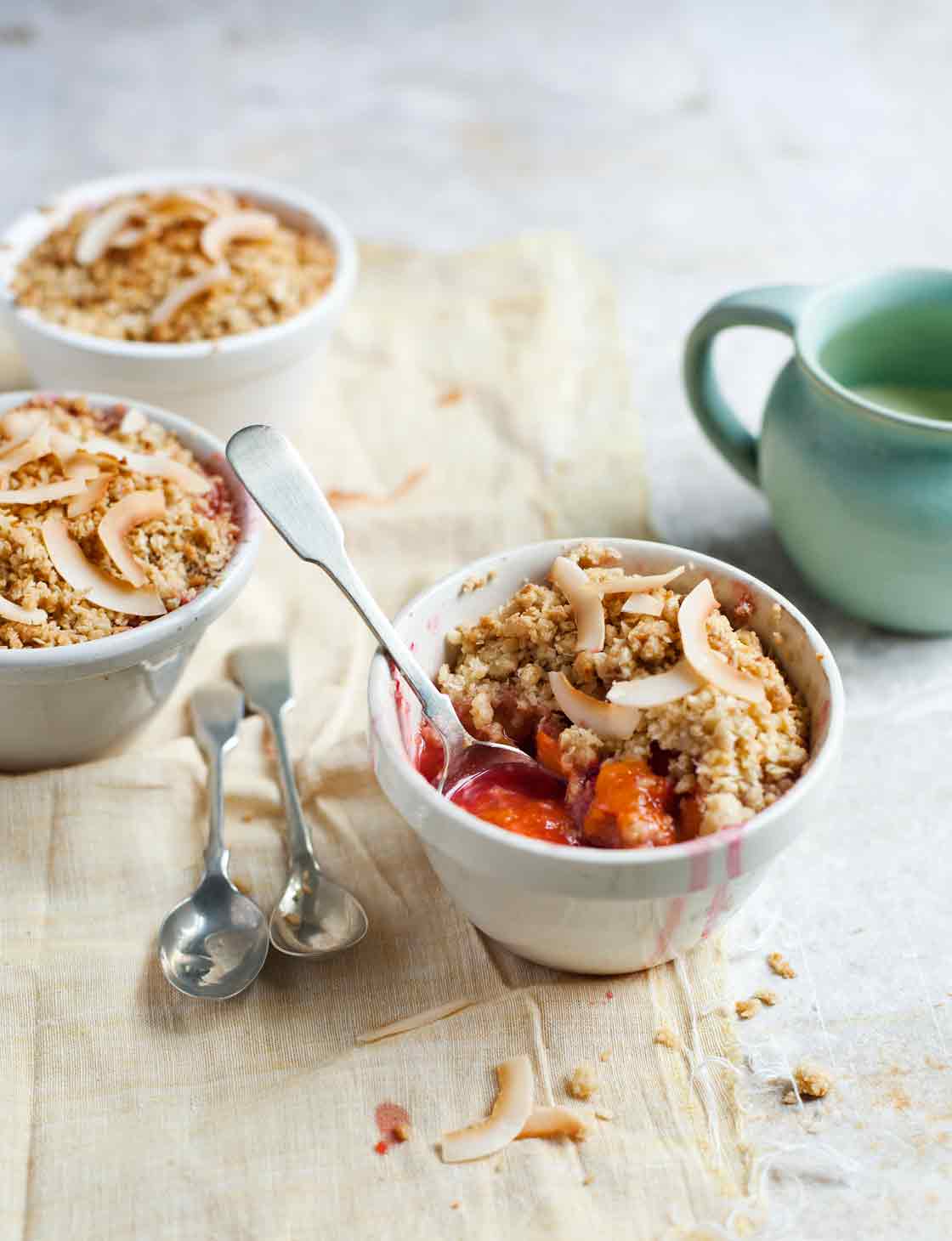 Apricot and coconut crumbles | Sainsbury`s Magazine