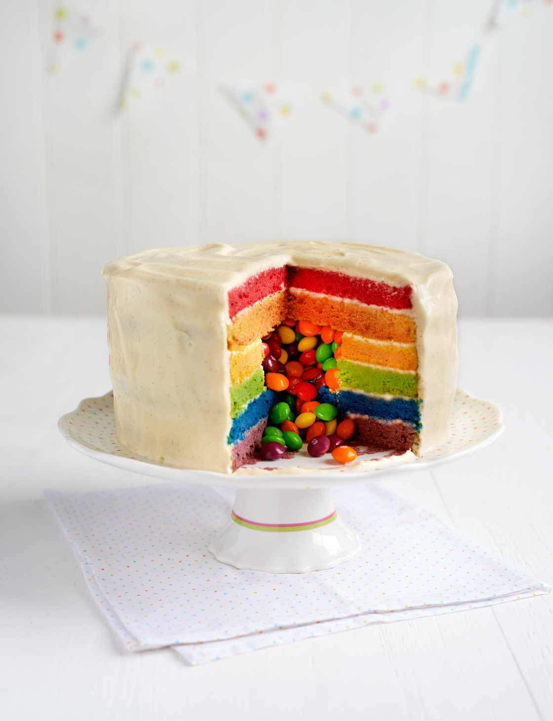 Flowery Rainbow Cream Cake  Winniin