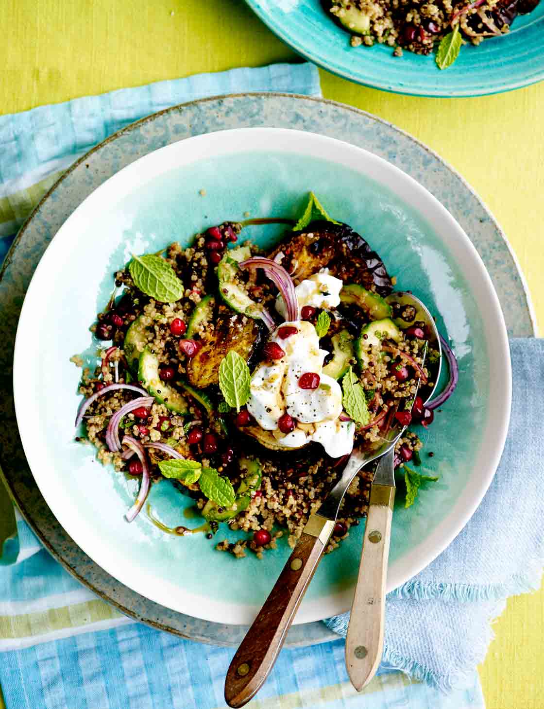 Spiced aubergine quinoa salad | Sainsbury`s Magazine