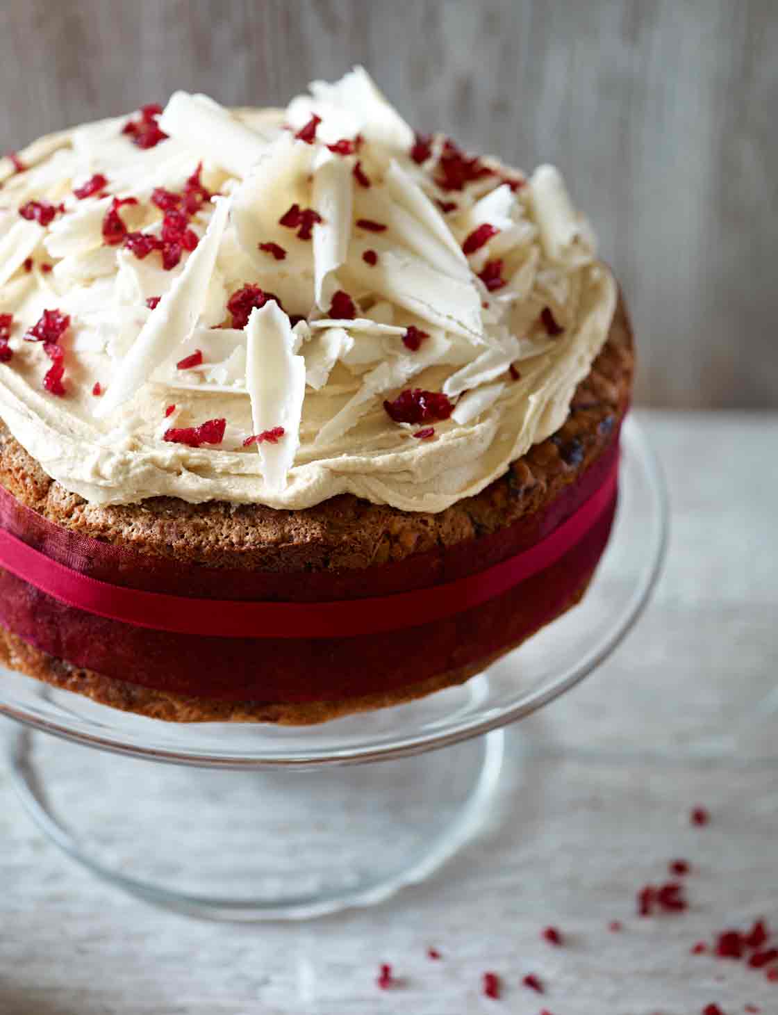 White chocolate and cranberry Christmas cake Sainsbury`s Magazine