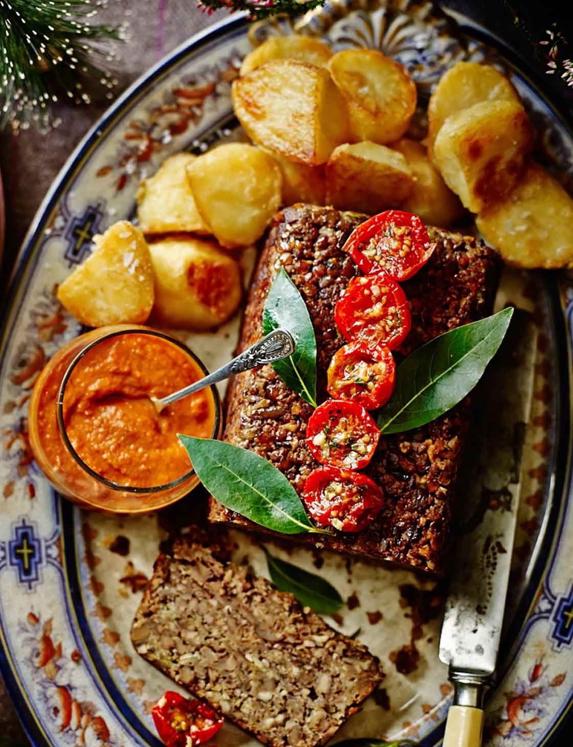 Brazil nut & chestnut roast with smoky chipotlechilli sauce (glutenfree) Sainsbury`s Magazine